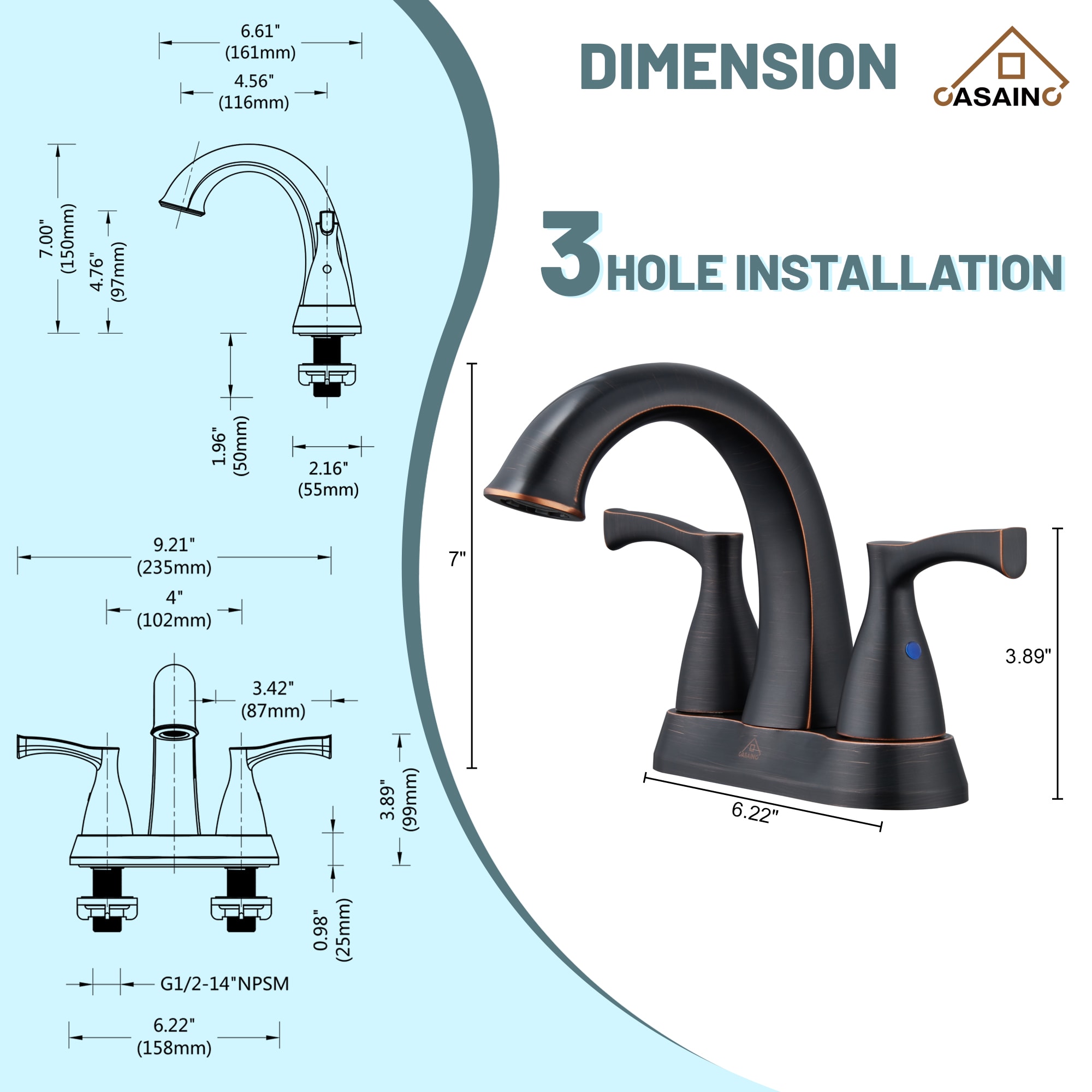 CASAINC CASA02GP01NS Lavatory-Faucets - View #9