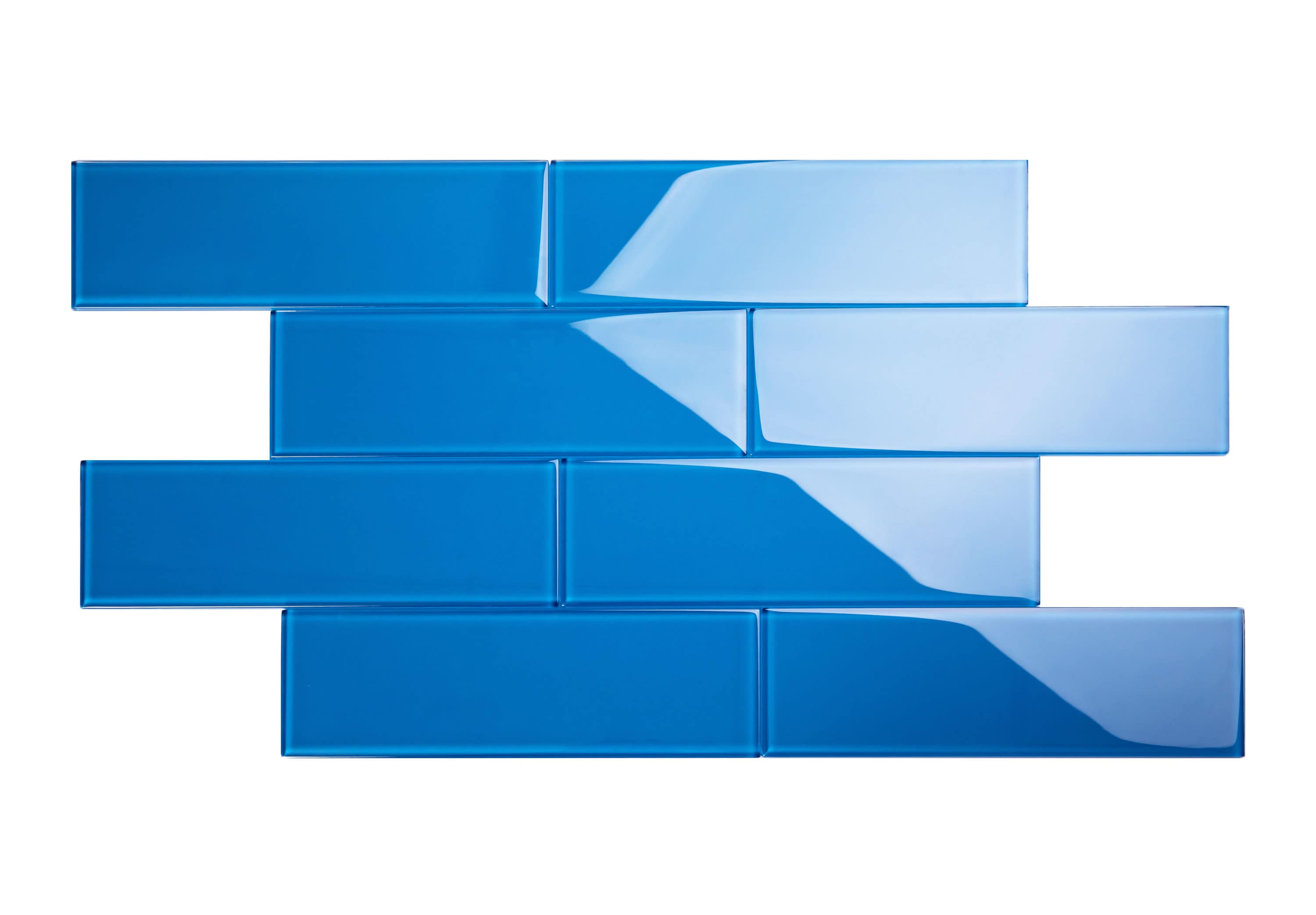 Giorbello (Sample) 4x12 Glass Subway Tiles Cobalt Blue 4-in x 12-in Glossy Glass Brick Subway Wall Tile