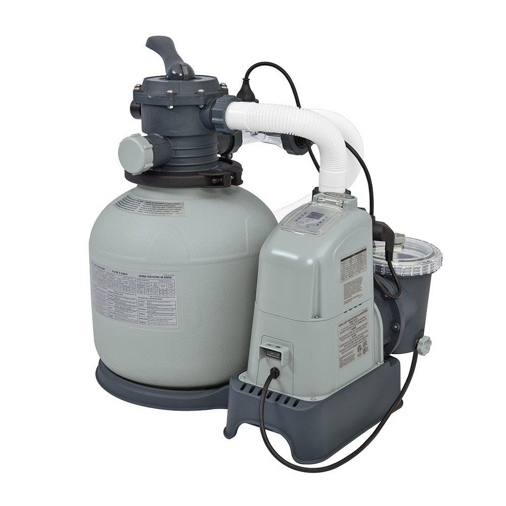 Intex Intex 1600 GPH Saltwater System and Sand Filter Pump Set for Above  Ground Pools at