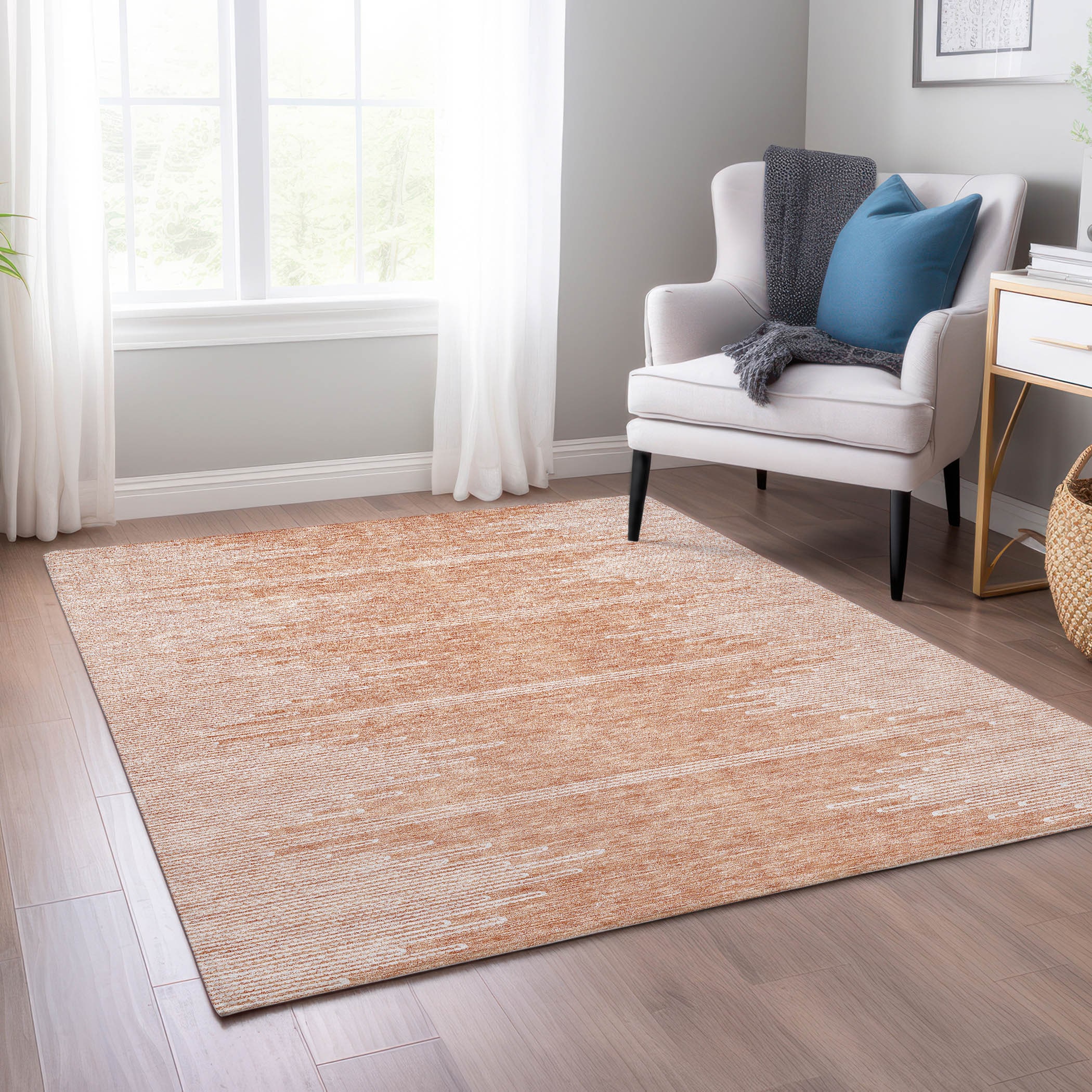 Addison Rugs ACN647SM30X46 Chantille ACN647SM 2 x 3 (ft) Polyester Salmon Rectangular Indoor/Outdoor Abstract Machine washable Area rug