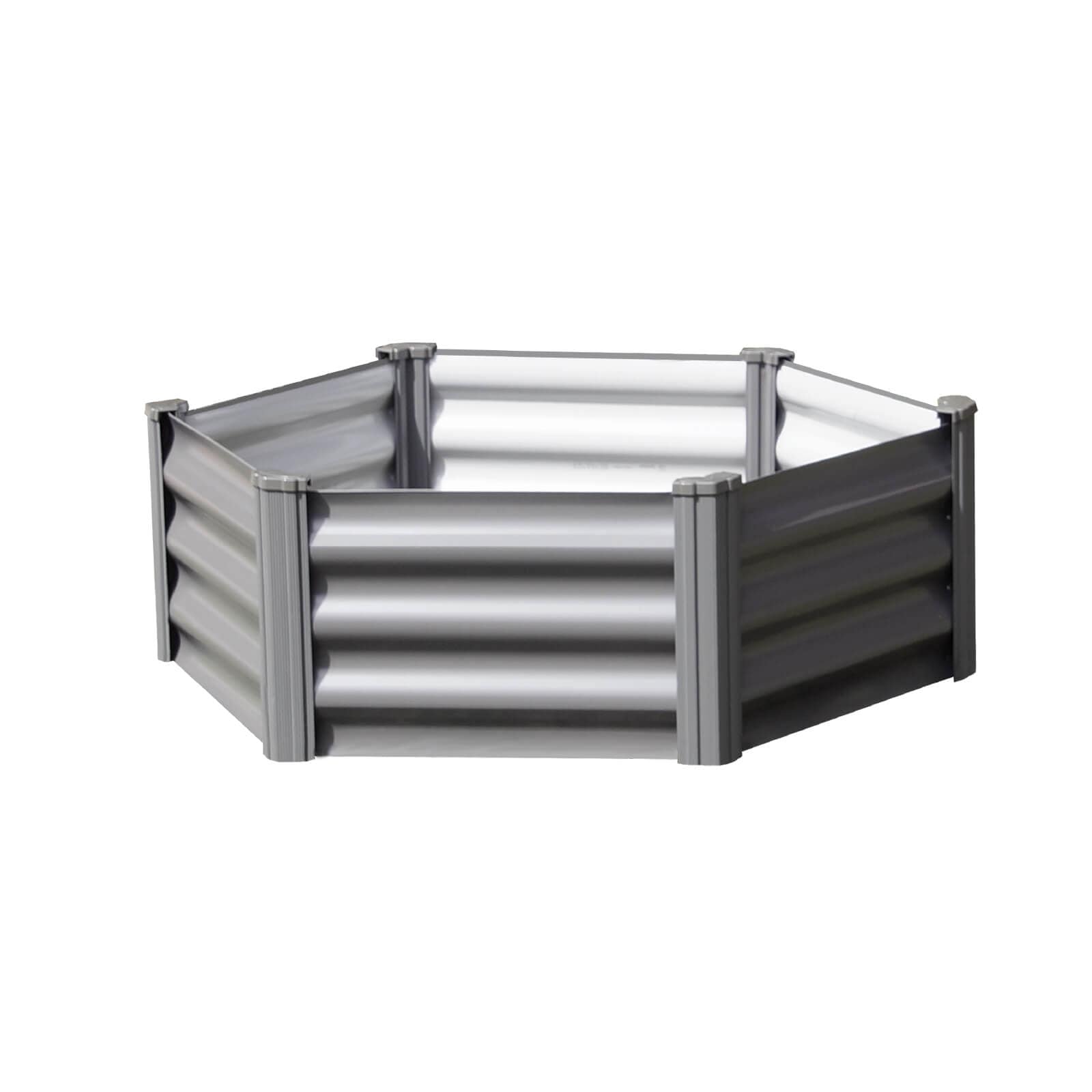 The Organic Garden Co. AB1302 40-in W x 40-in L x 12-in H Woodland Gray Galvanized Metal Raised Garden Bed