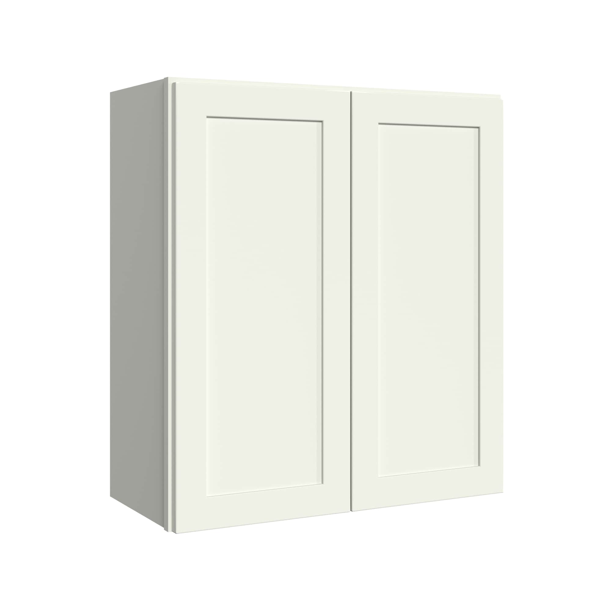 KraftMaid Momentum W2730G71 Deveron 27-in W x 30-in H x 12-in D Dove White Wall Fully assembled Plywood Cabinet (Recessed Panel Shaker)