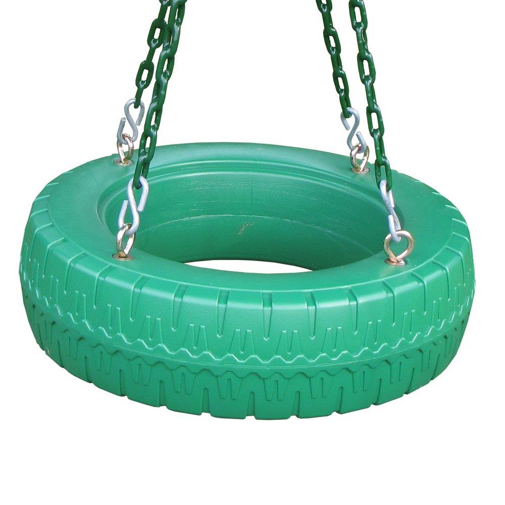 Creative Playthings Green Plastic Tire Swing for Residential Use