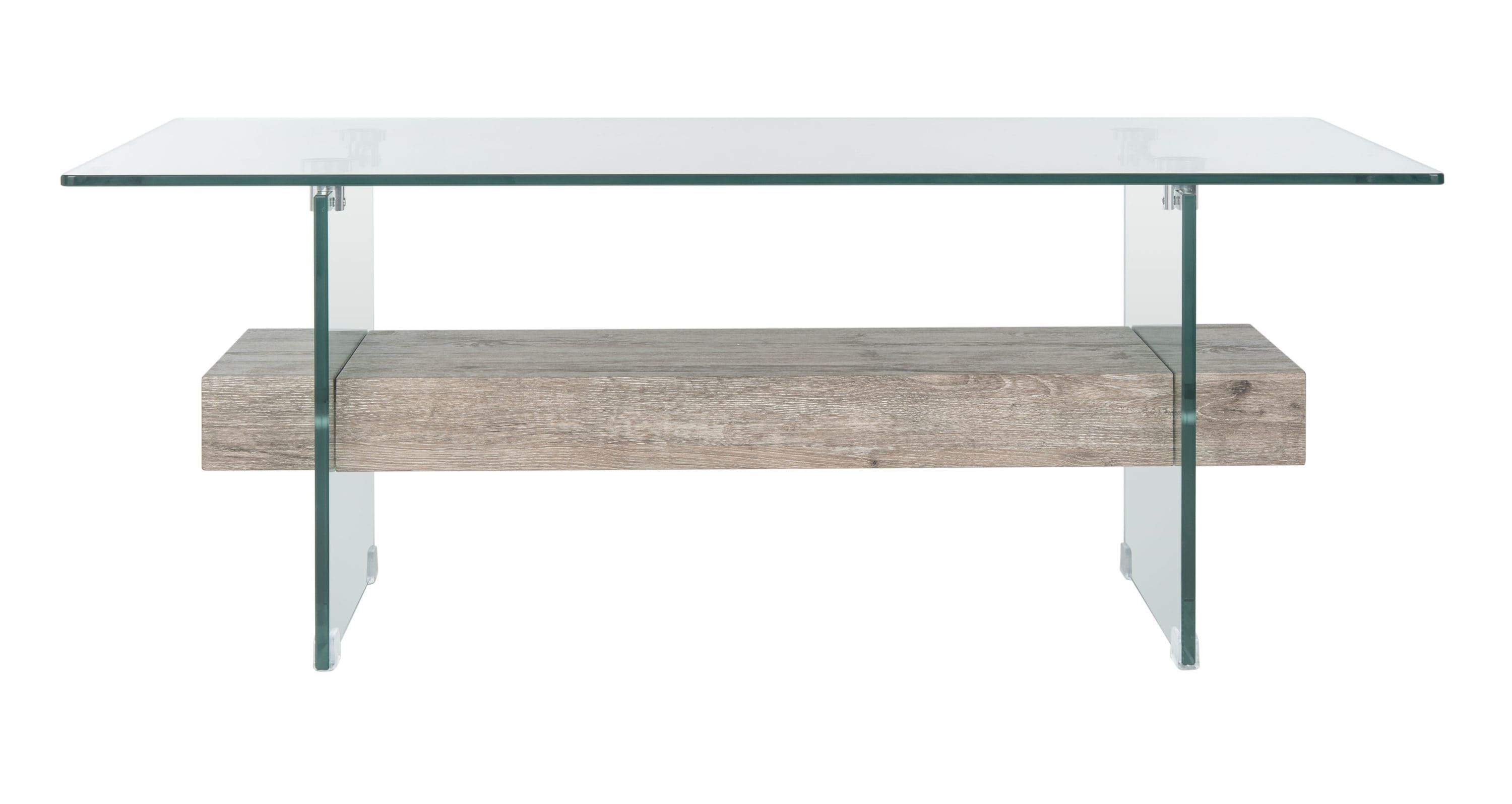 Safavieh COF7004C Kayley Glass Modern Coffee Table
