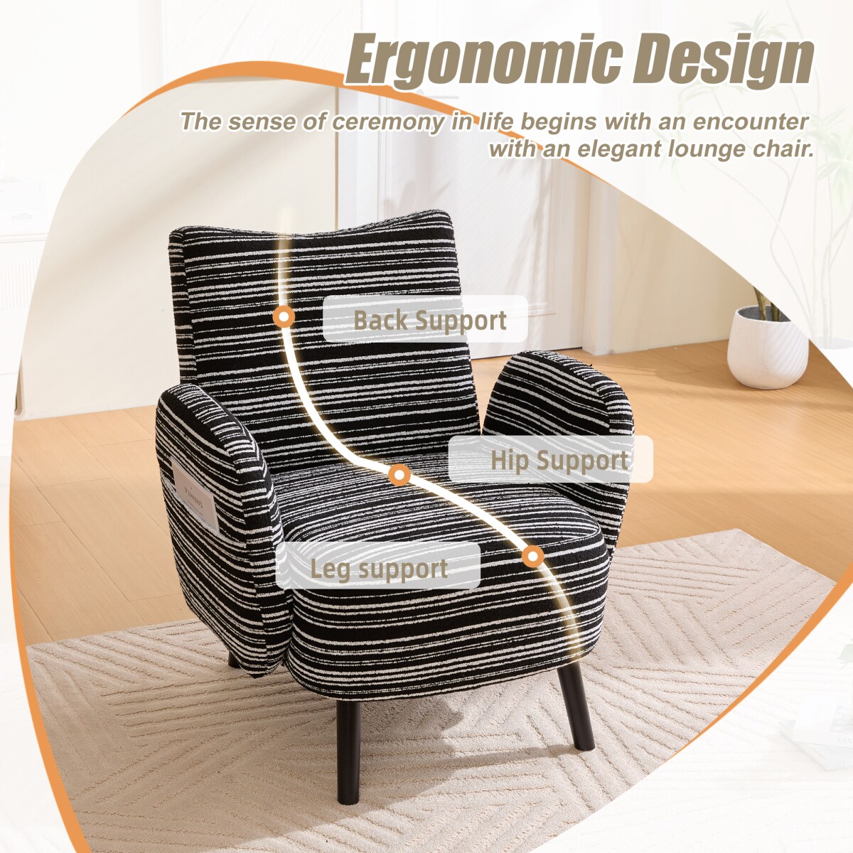 Streamdale Furniture Streamdale Modern armchair with sanded fabric side ...