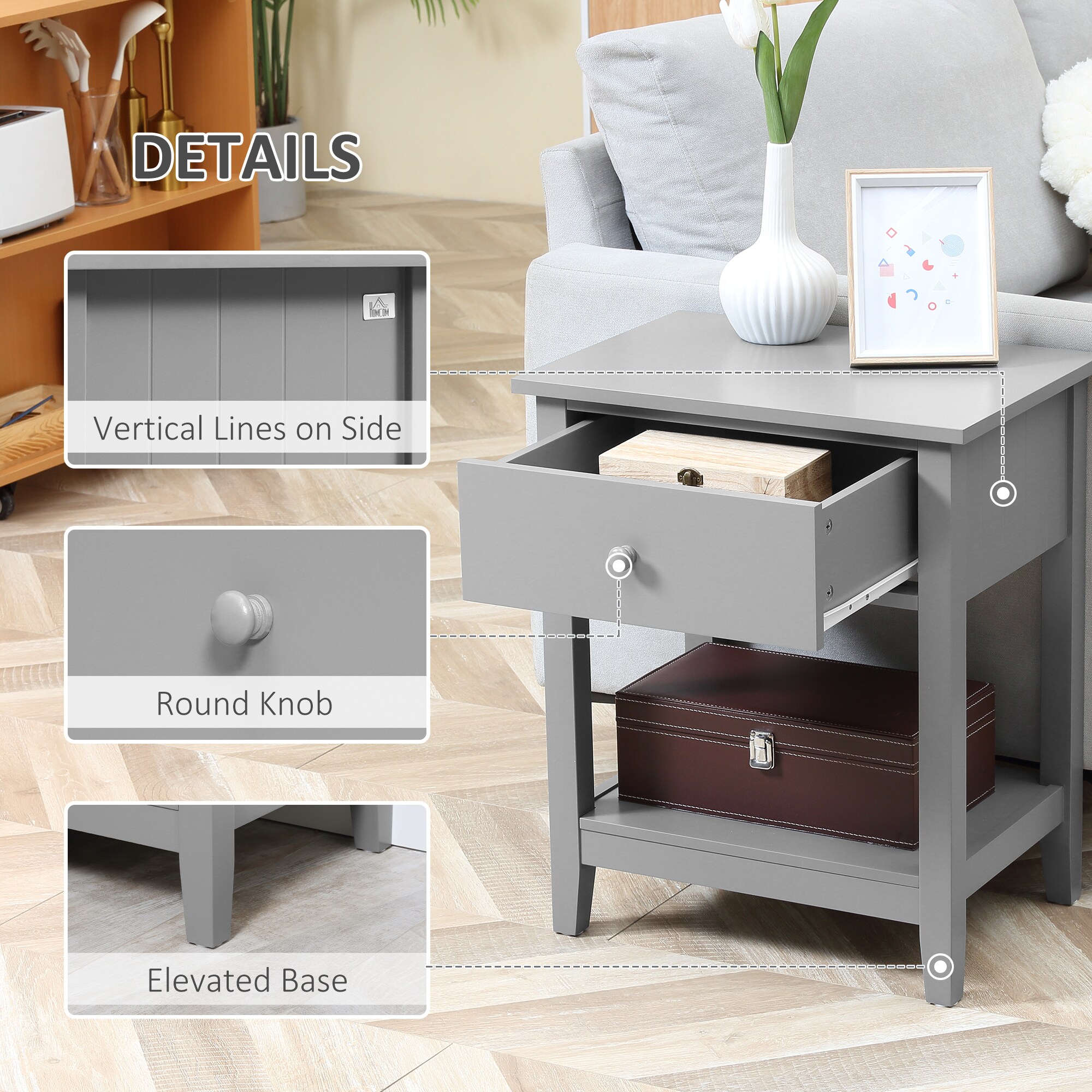 HomCom 831-362GY End-Tables - View #3