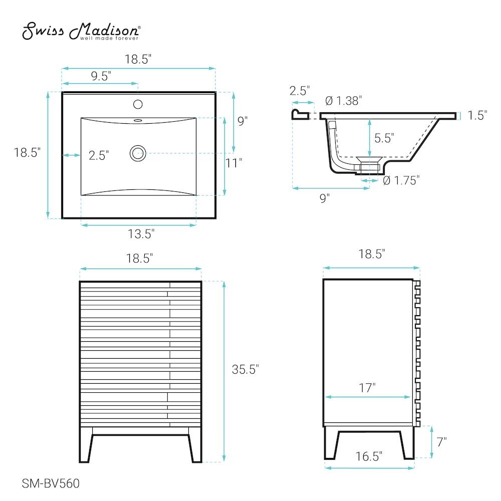 Swiss Madison SM-5-BV560 Bath-Vanity-Combo - View #7
