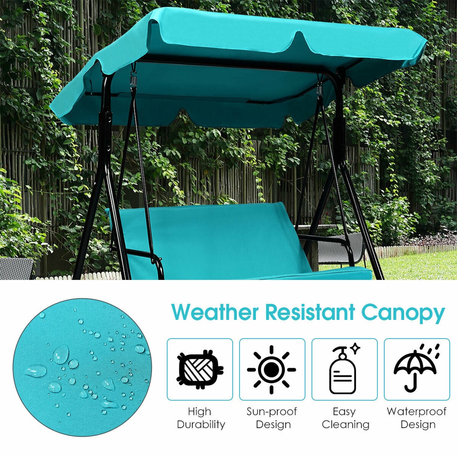 Forclover HYFC-SW493BL Replace-Porch-Swing-Glider-Tops - View #3