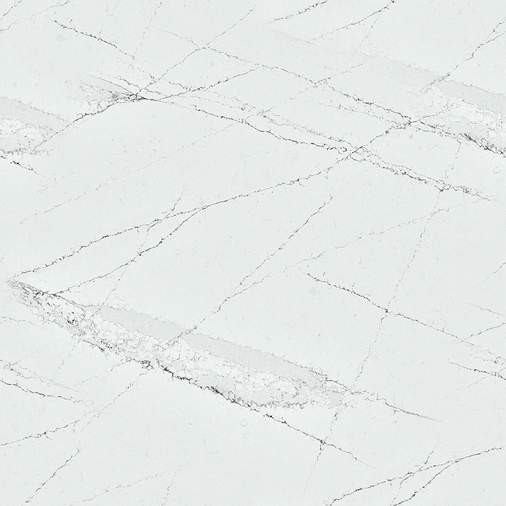 Silestone 255586 Ethereal Haze Quartz White Kitchen Countertop Sample (4-in x 6-in)