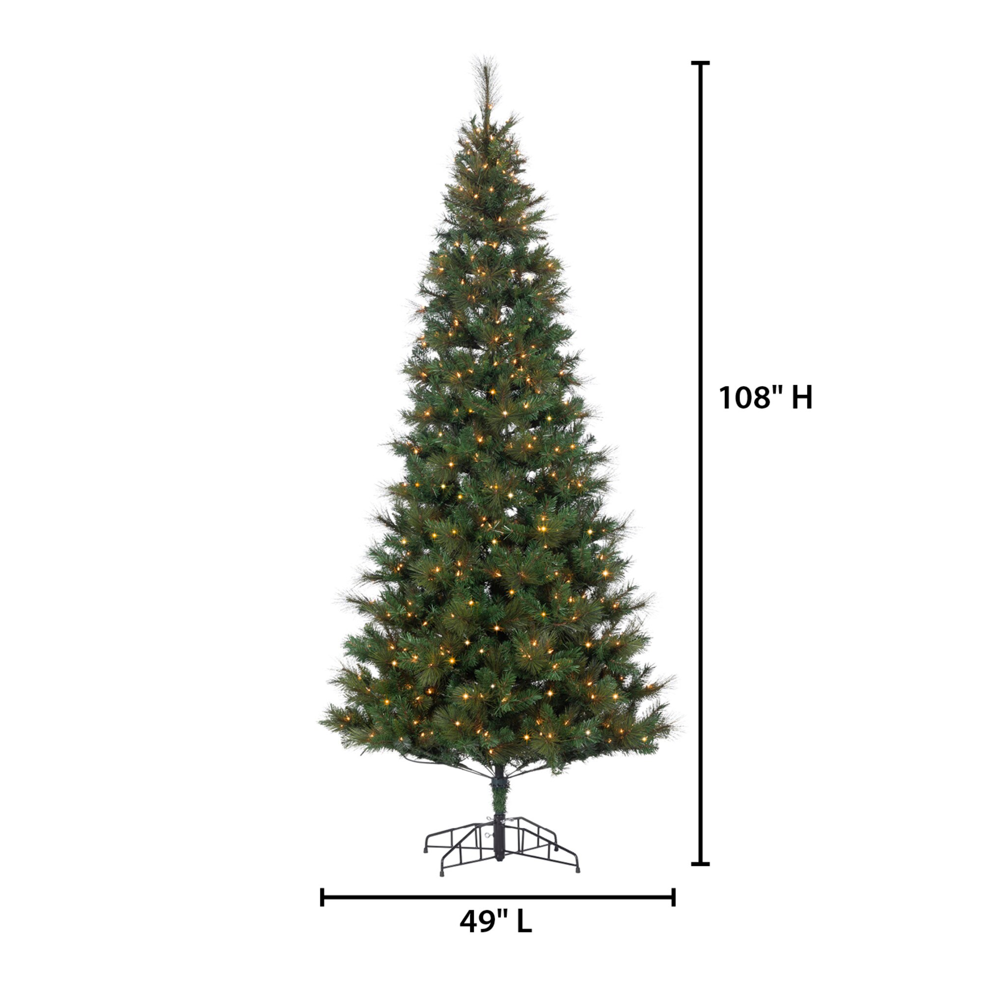 Sterling Tree Company 9-ft Pine Artificial Christmas Tree with ...