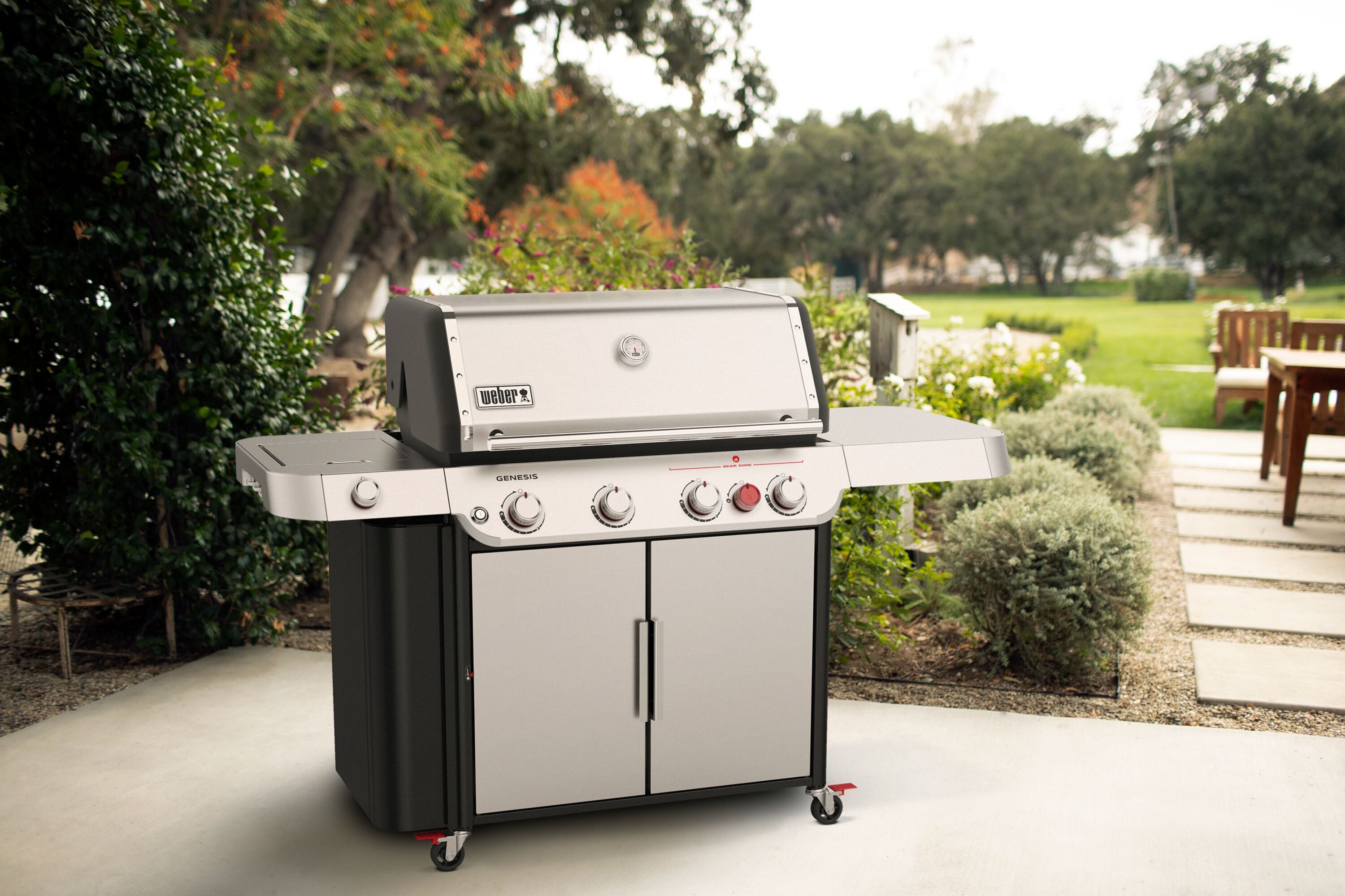 Weber Genesis S 435 Stainless Steel 4 Burner Liquid Propane Gas Grill with 1 Side Burner 36400001 at Lowes