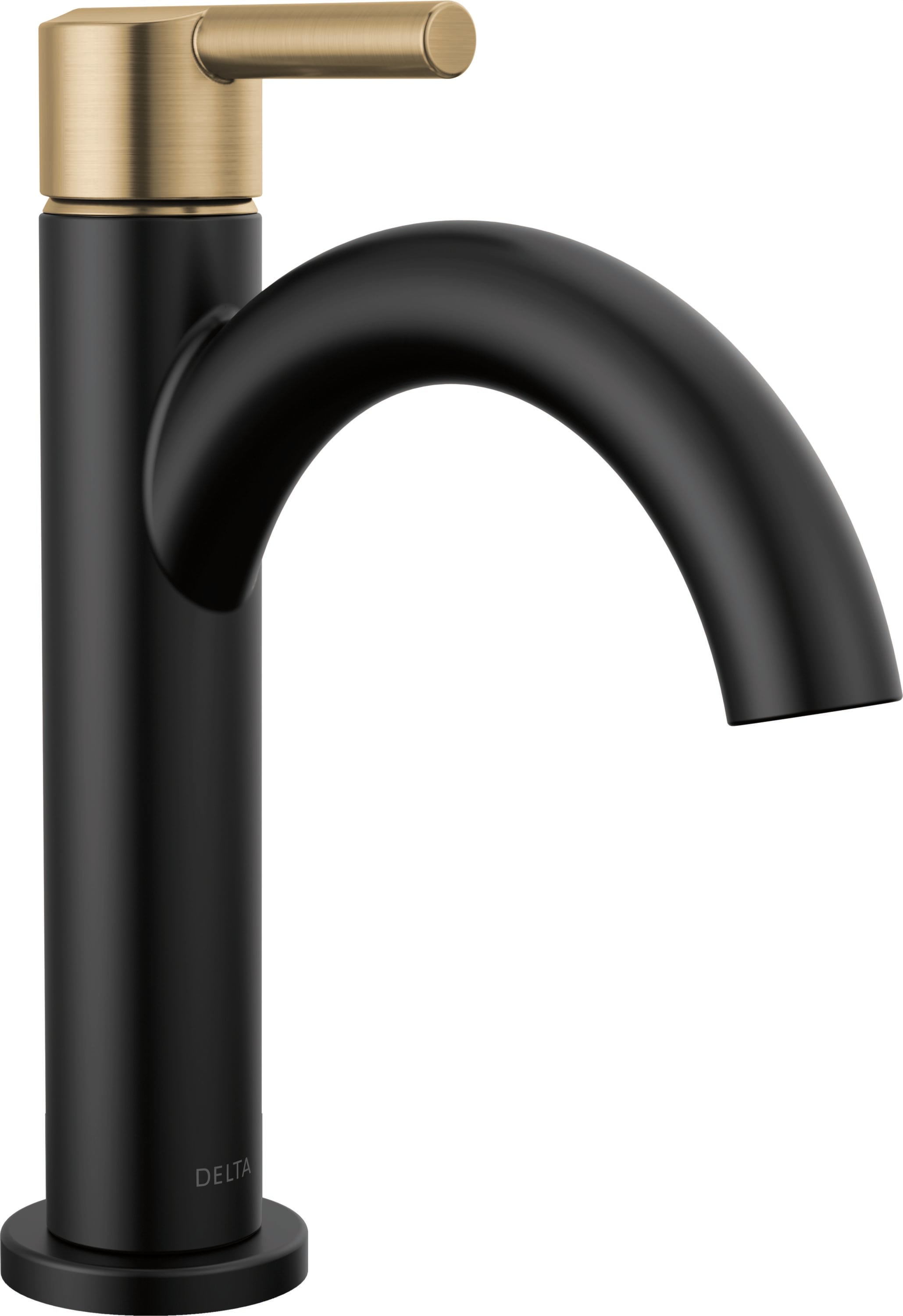 Delta 15749LF-GZ Nicoli Black Single hole 1-handle WaterSense Mid-arc Residential Handle Bathroom Sink Faucet with Drain with Deck Plate