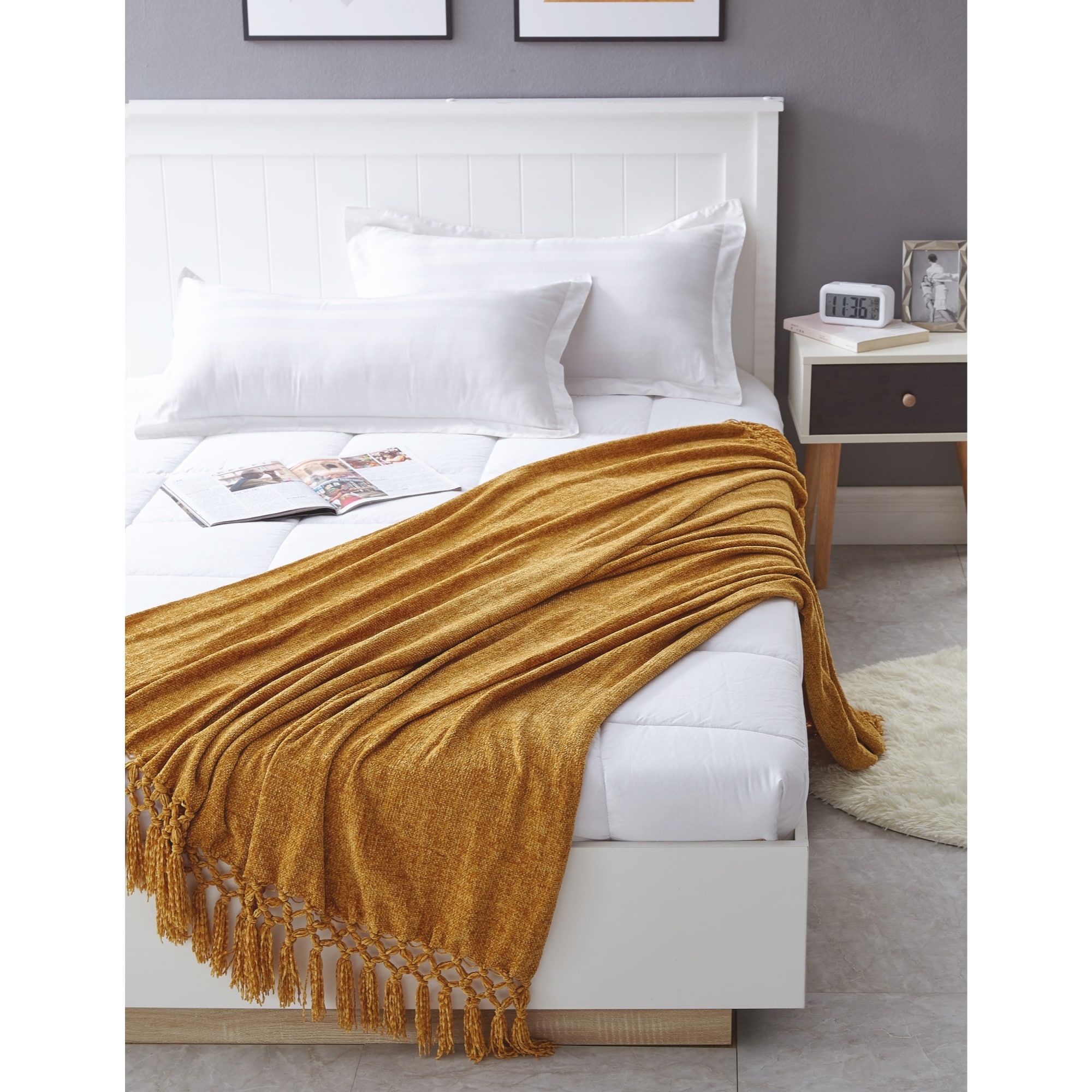 Cozy Tyme T288-20YL-LS Susanna Yellow 50-in x 60-in Polyester Throw