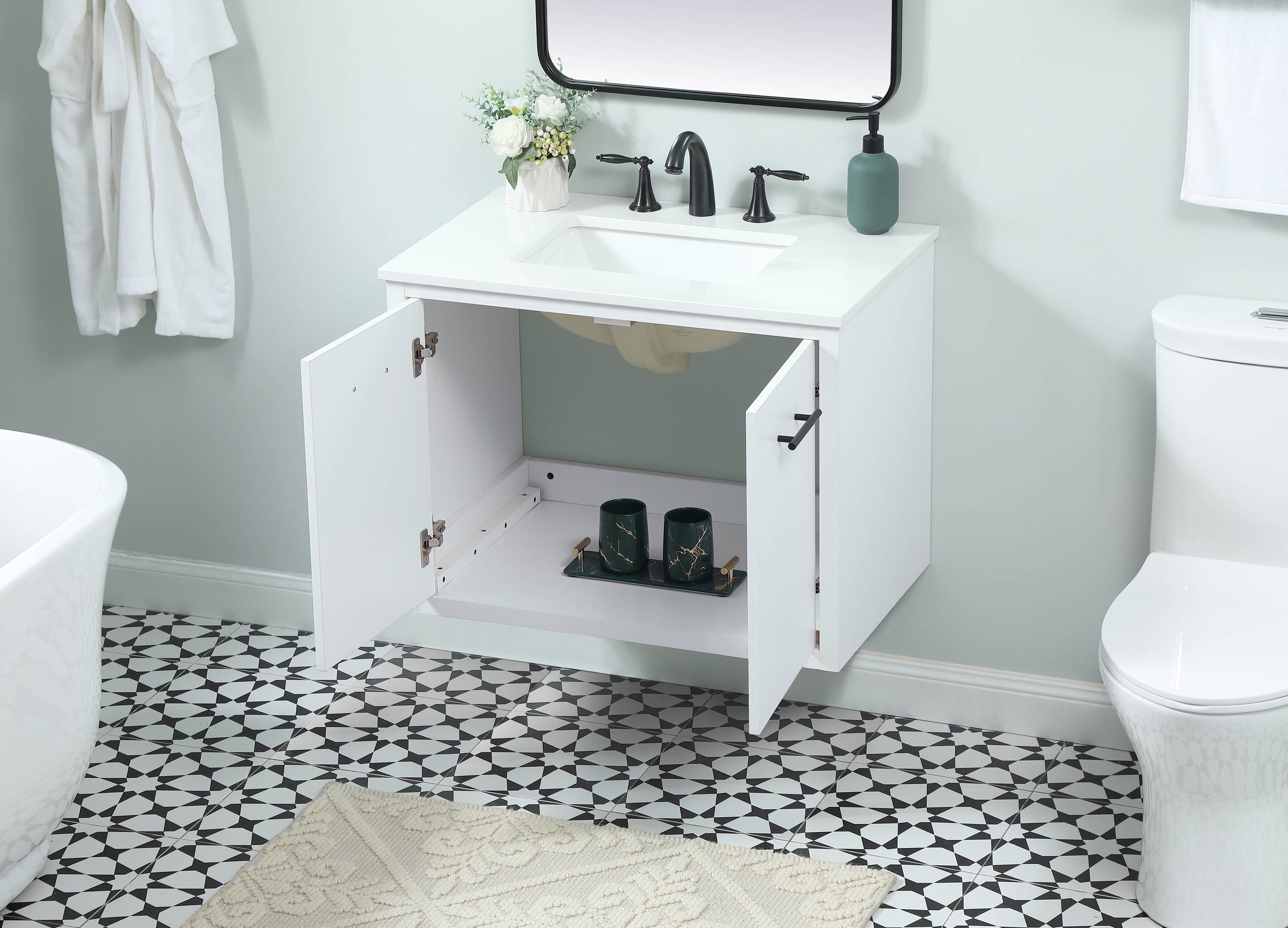 Elegant Decor HF144090MWH Bath-Vanity-Combo - View #7