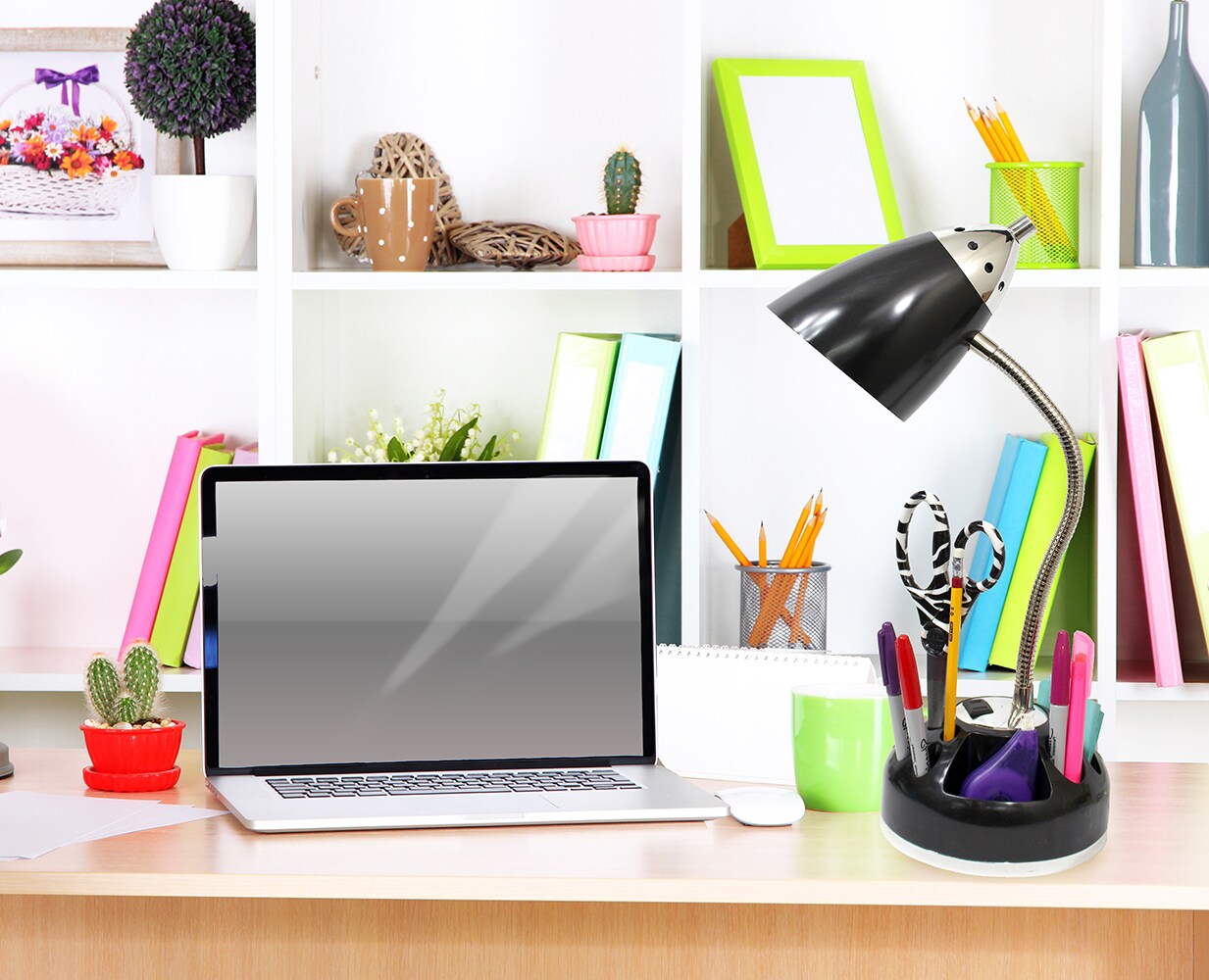 LimeLights LD1015-BLK 19.5-in Adjustable Black Swing-arm Desk Lamp with Plastic Shade