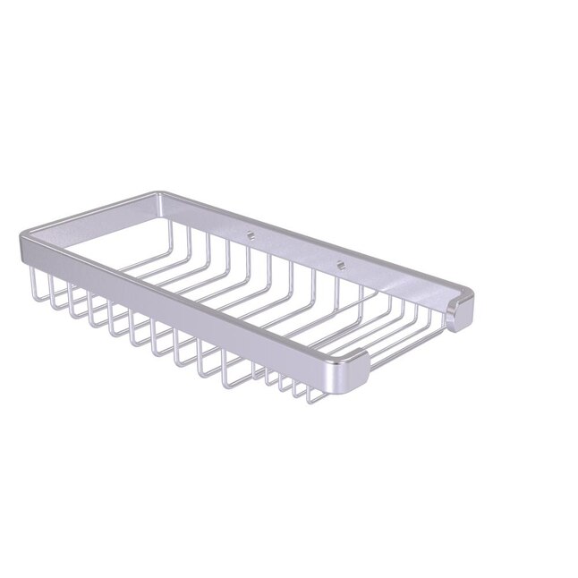 Allied Brass 1.8-in H Screw Mount Solid Brass Satin Chrome Hanging Shower Caddy Allied Brass 1.8-in H Screw Mount Solid Brass Satin Chrome Hanging Shower Caddy