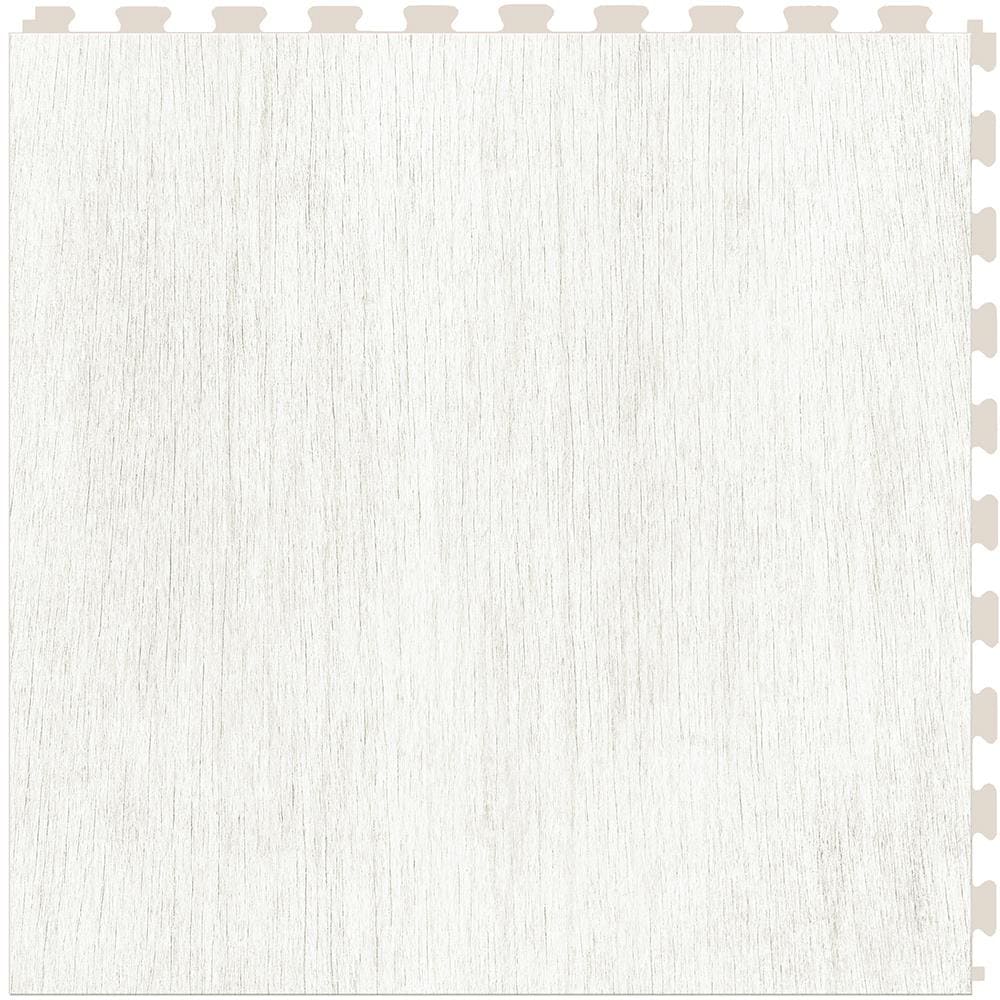Perfection Floor Tile WD585DV55 Death Valley/Satin Off-white Wood Look 0.05-mil x 20-in W x 20-in L Water Resistant Interlocking Luxury Vinyl Tile Flooring (16.7-sq ft/ Carton)