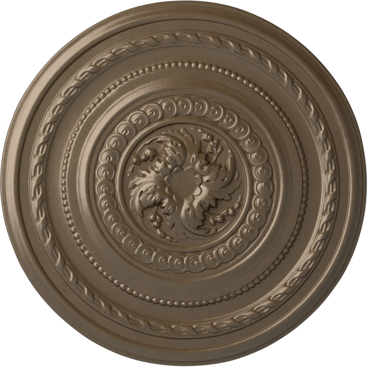Ekena Millwork CM26PEWSS Pearl 26.25-in W x 26.25-in L Painted Warm Silver Polyurethane Whole Ceiling Medallion