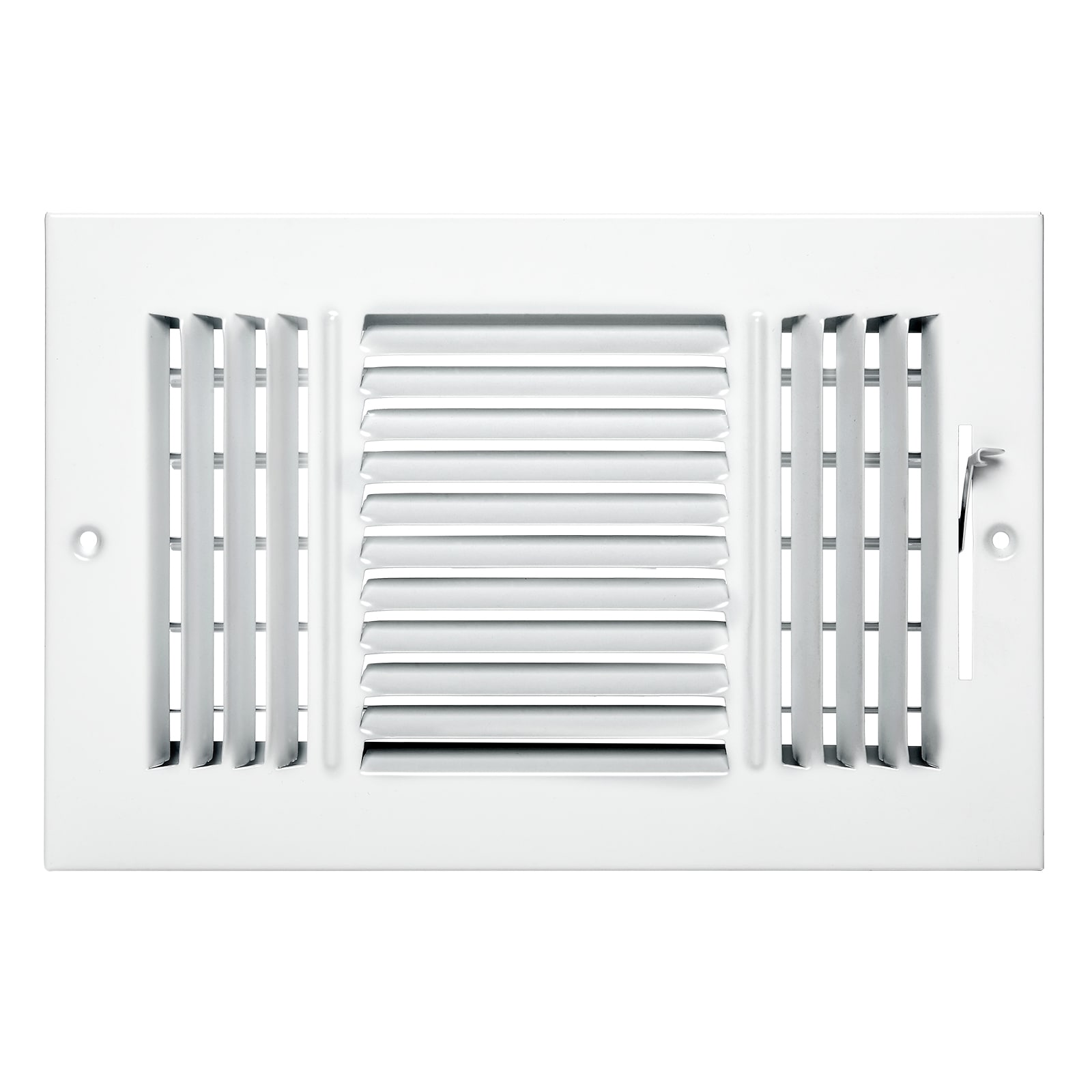 VEVOR 6 x 10 Inch Floor Registers 6-Pack Floor Vents HVAC 3-Direction Iron Vent Grilles for Home/Office Wall and Ceiling Rustproof Anti-Peeling Air Vents Deflector Adjustable with Metal Damper White