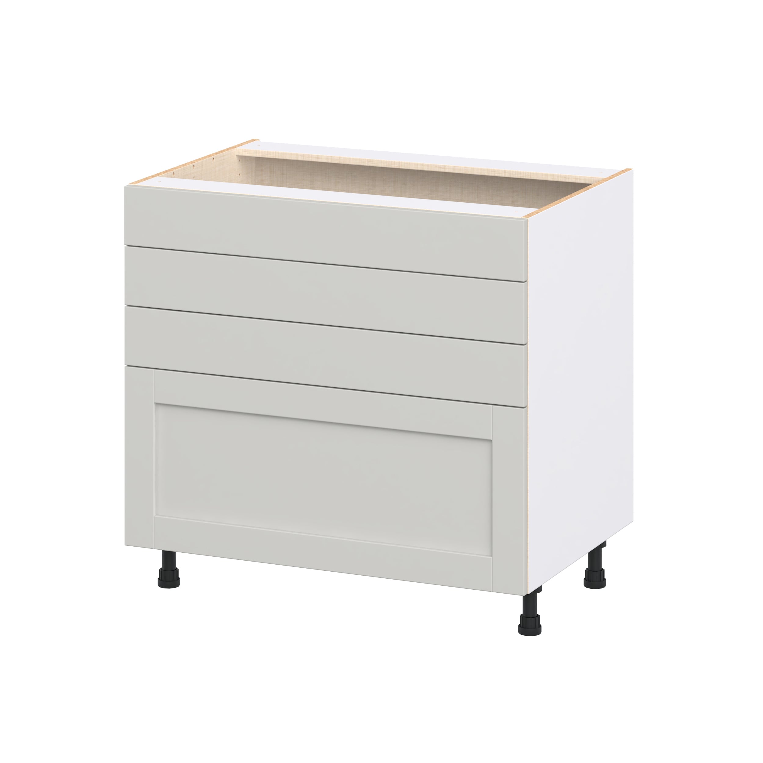 Hugo&Borg DSBCT4D36FF-CH Charlesberg 36-in W x 34.5-in H x 24.5-in D Light Gray 3 -Drawers Drawer Base Fully assembled Cabinet Shaker