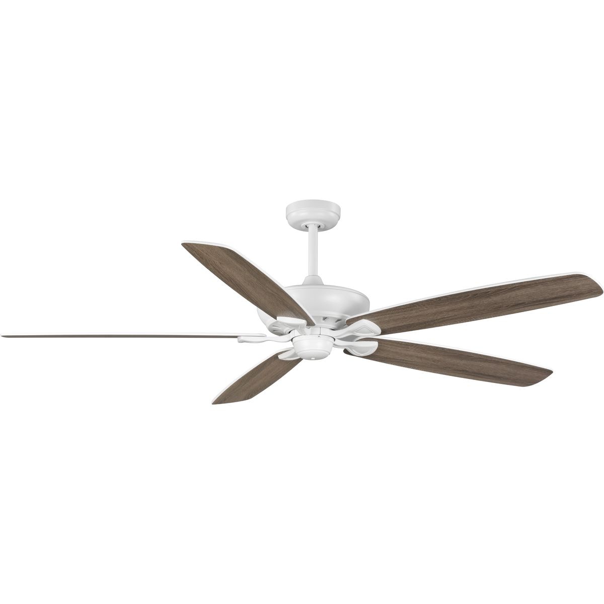 Progress Lighting P250070-028 Kennedale 72-in Outdoor Satin White with Driftwood or Matte White Blades Ceiling Fan Light Kit Compatible - Remote Included ( 5 -Blade )
