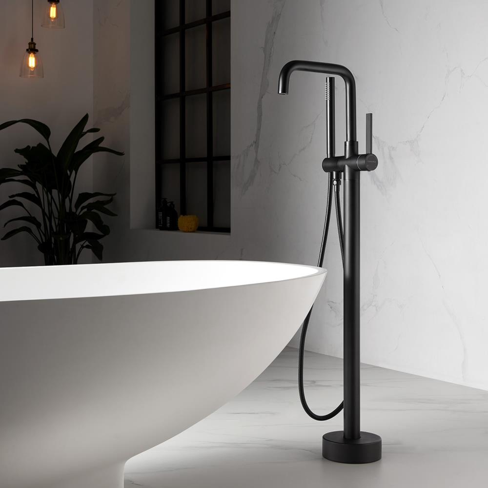Matte Black Freestanding Tub Faucet with Hand Shower