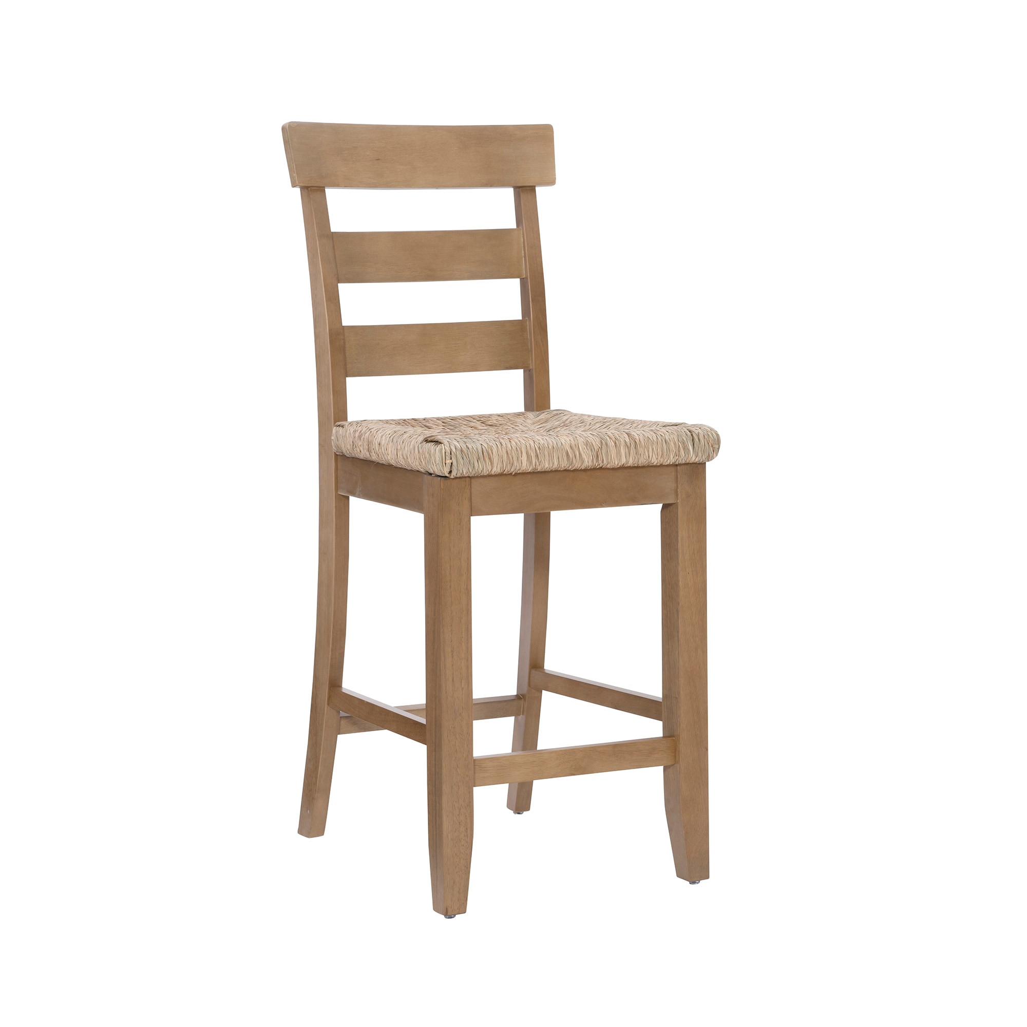 Linon LOWES1789 Acacia Brown 26.25-in H Counter height Wood Bar Stool with Back