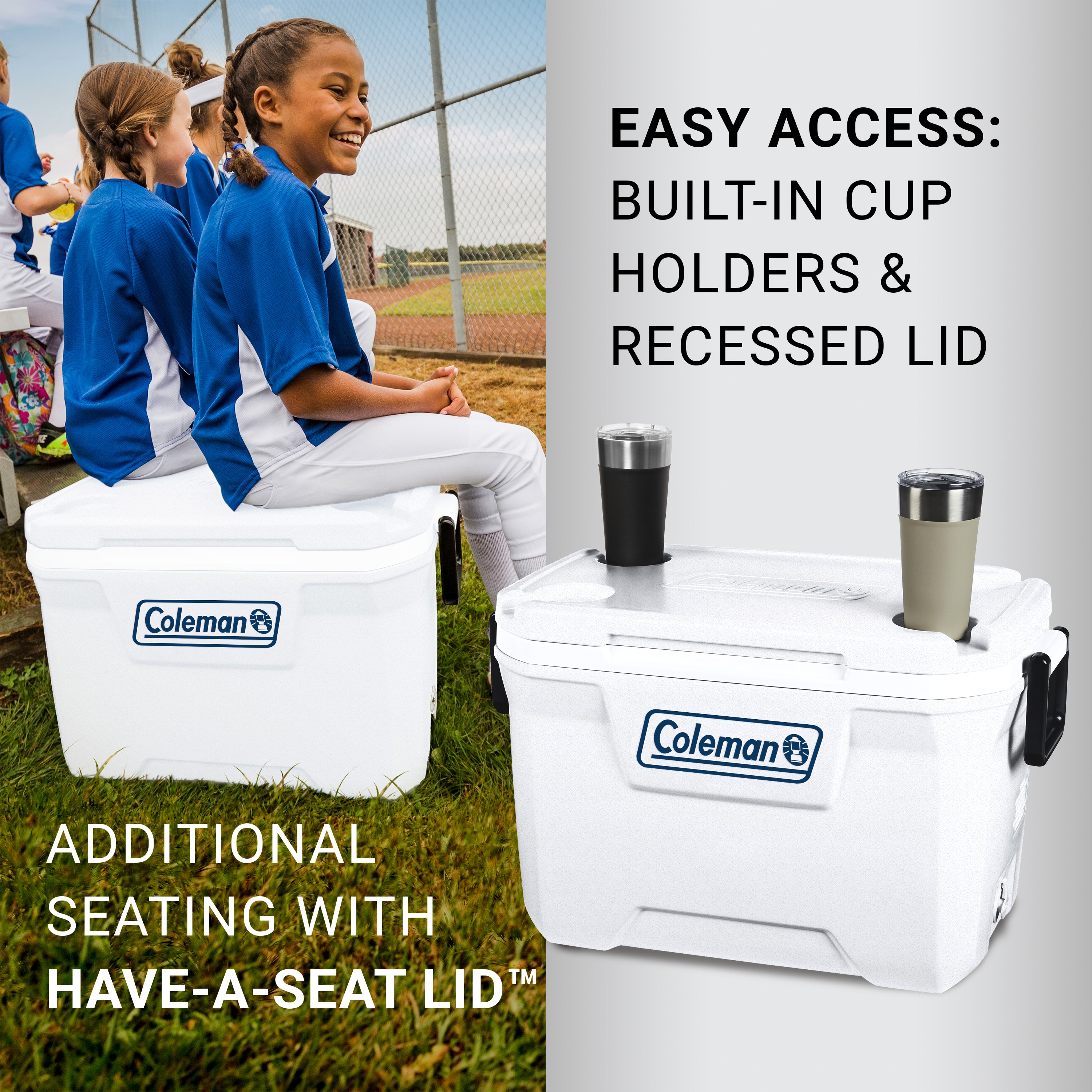 Coleman 316 White Hard Insulated Marine cooler in the