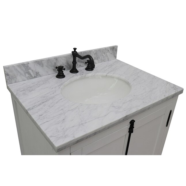 Bellaterra Home LV0100-GA Single Vanity- Cab only 30-in Glacier As Bellaterra Home LV0100-GA Single Vanity- Cab only 30-in Glacier As