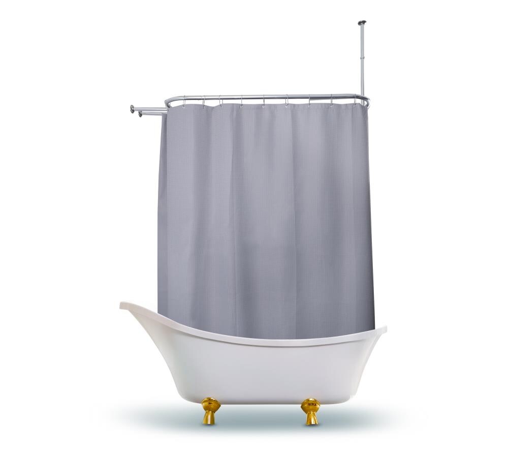 Utopia Alley 180 In L Gray Solid Mildew Resistant Polyester Shower Curtain At Lowes Com