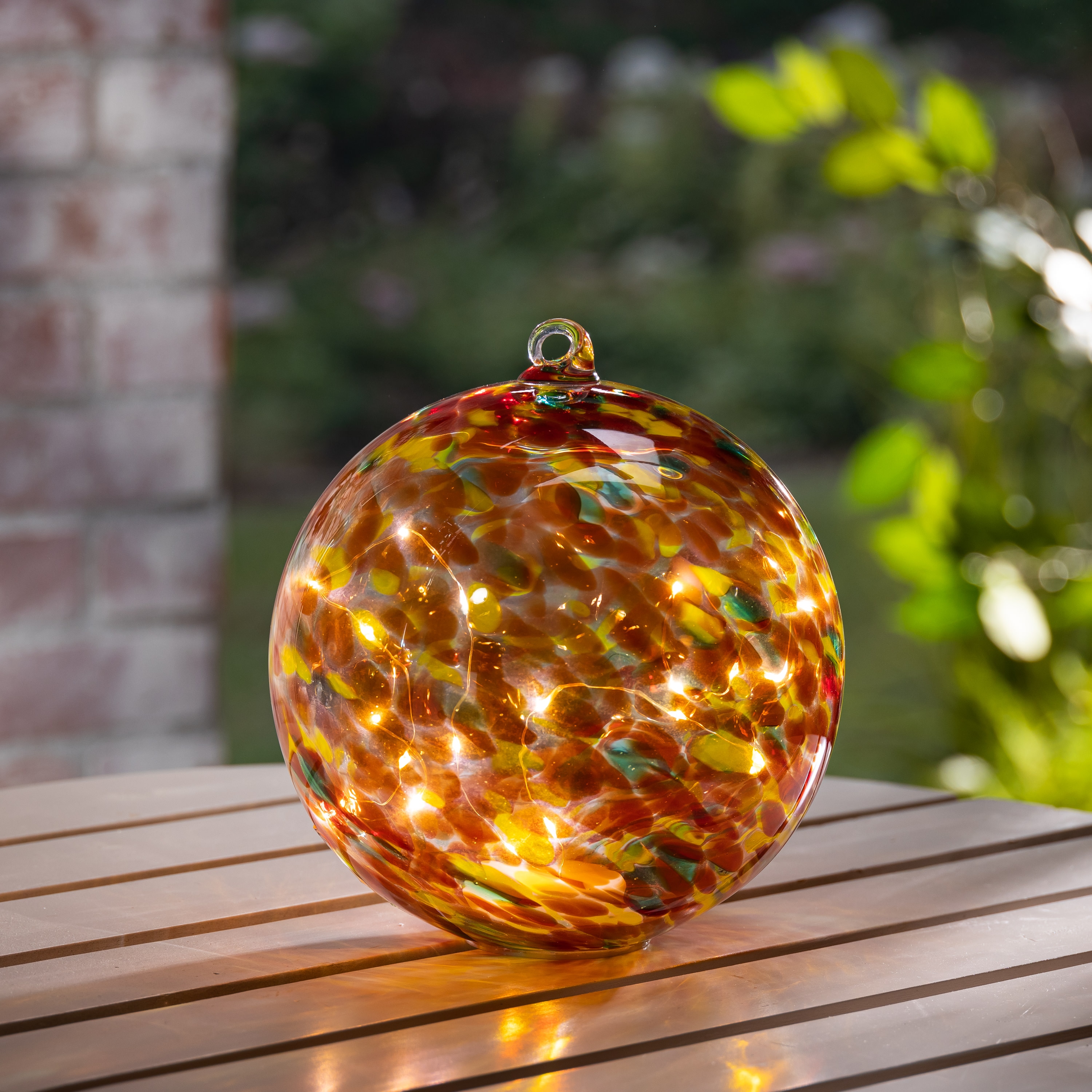 Gerson International 2640060EC-3 8-Inches Diameter Amber Blown glass Gazing ball