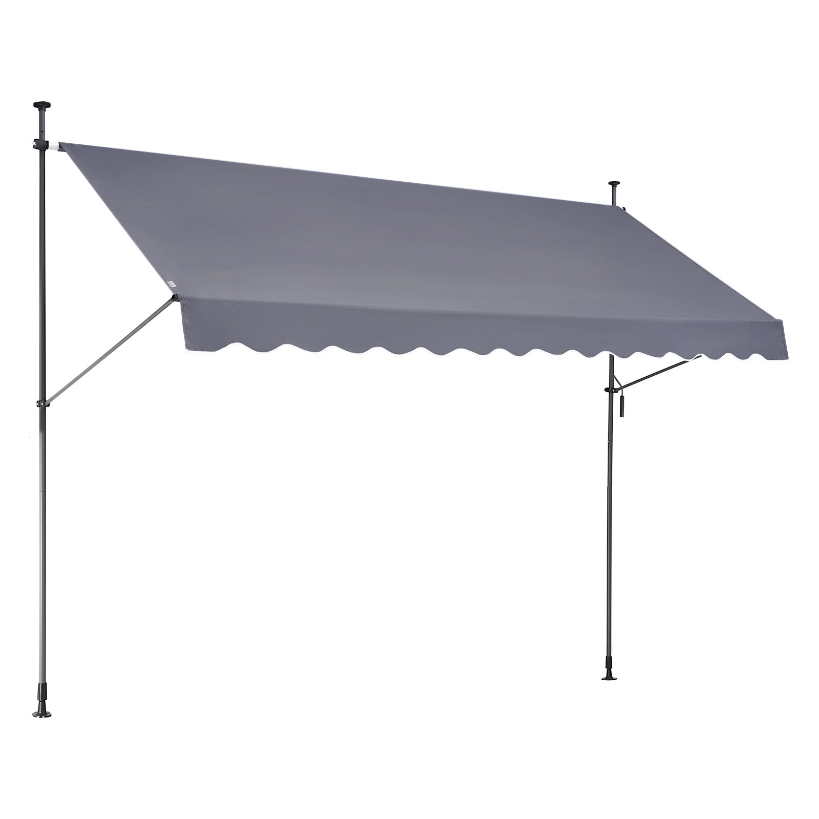 VEVOR 138 x 47in Patio Awning Retractable Awning Sunshade Shelter with Manual Crank Handle Outdoor Patio Canopy Sunsetter Deck Adjustable Height from 86 to 122 in for Patio/Balcony/Yard Dark Gray