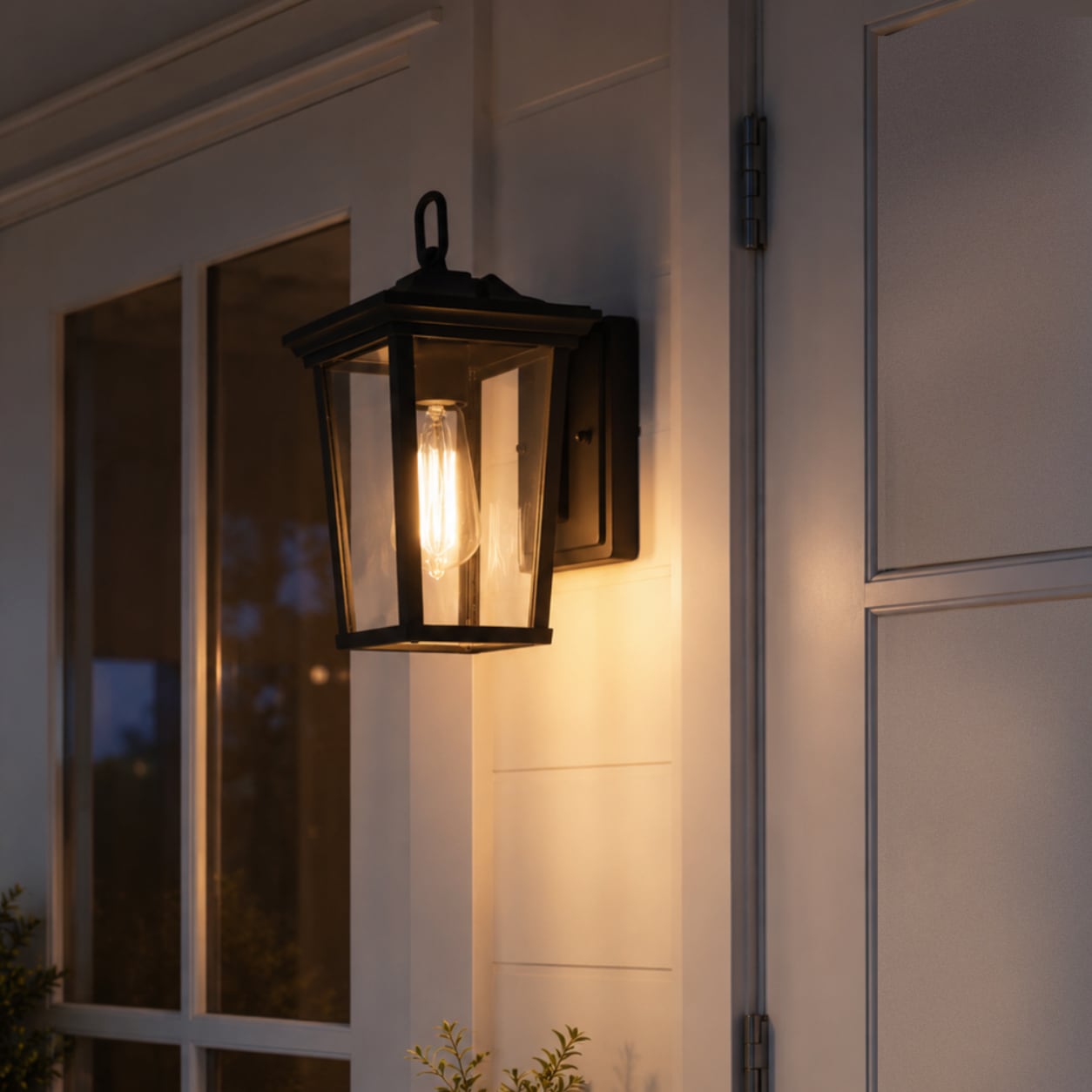 LNC Melanthius 1 -Light 12-in H Matte Black Hardwired Outdoor Wall Light