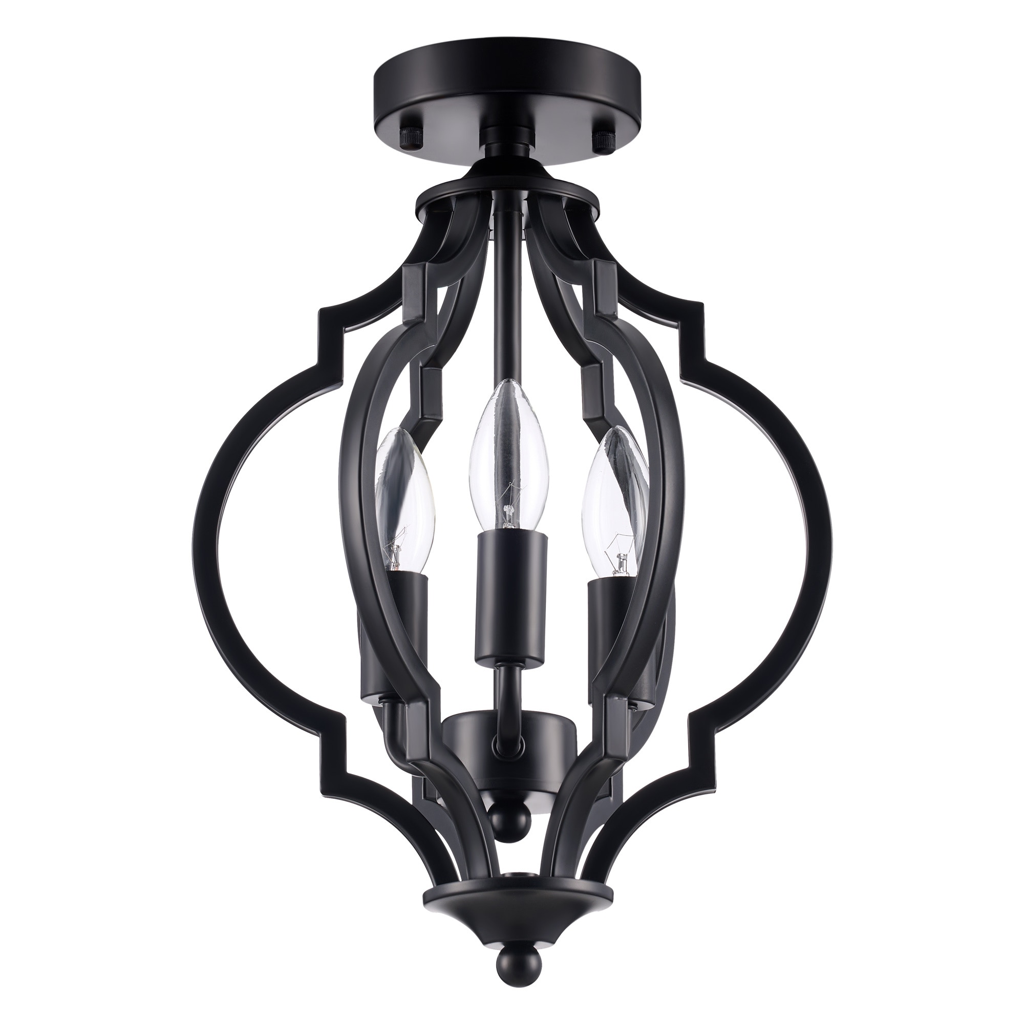 CO-Z HCF-1624-00 3 -Light Black Modern/contemporary Bare bulb For Use in Dining Rooms, Foyers, Kitchens, Living Rooms Chandelier