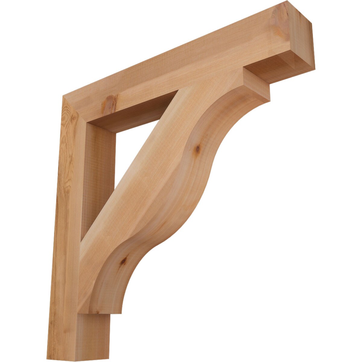 Ekena Millwork BKT04X26X26FST05SWR Funston Block Smooth 3-1/2-in x 26-in x 26-in Western red cedar Brown Wood Standard bracket