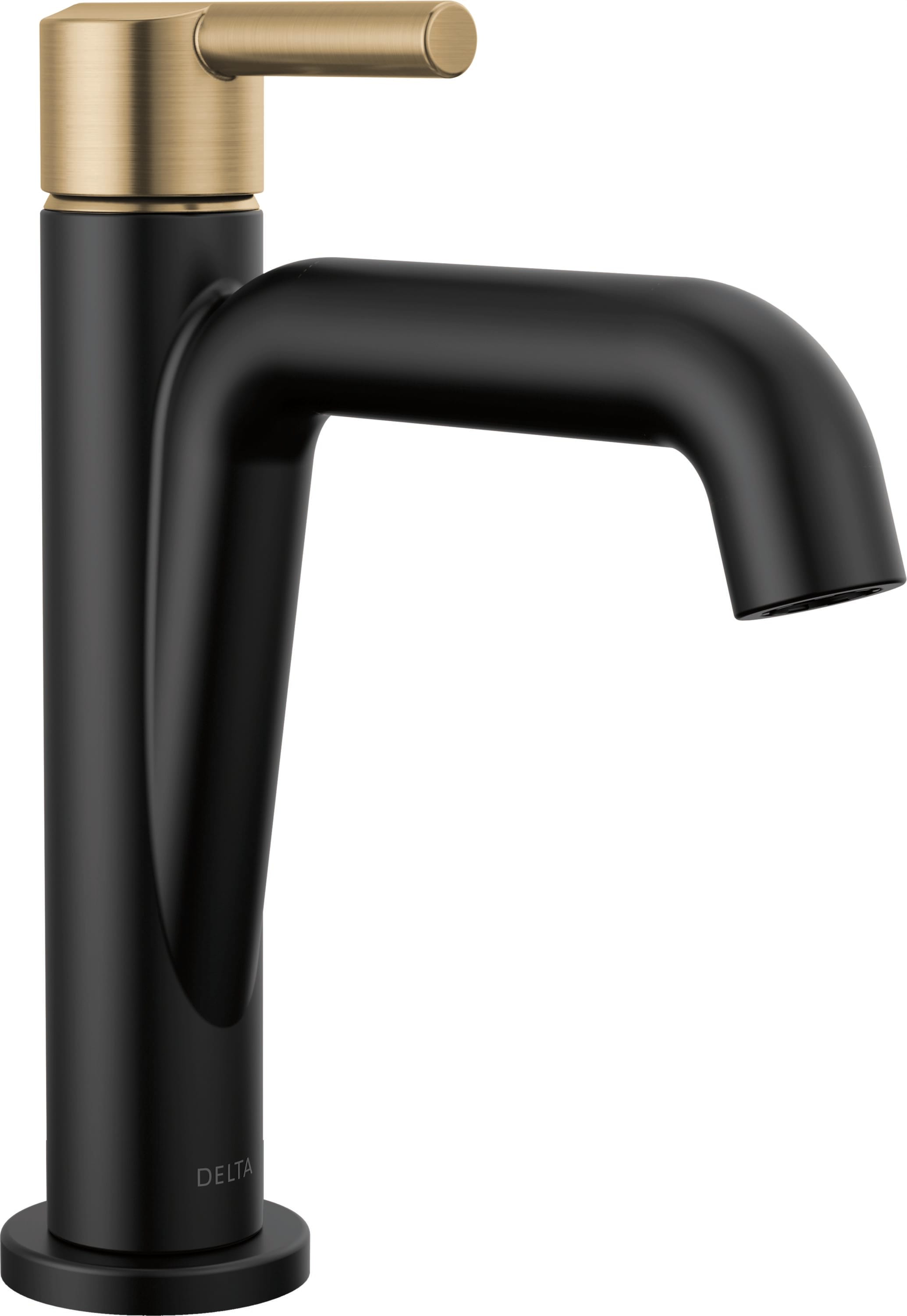 Delta 15849LF-GZ Nicoli Black Single hole 1-handle WaterSense Mid-arc Residential Handle Bathroom Sink Faucet with Drain with Deck Plate