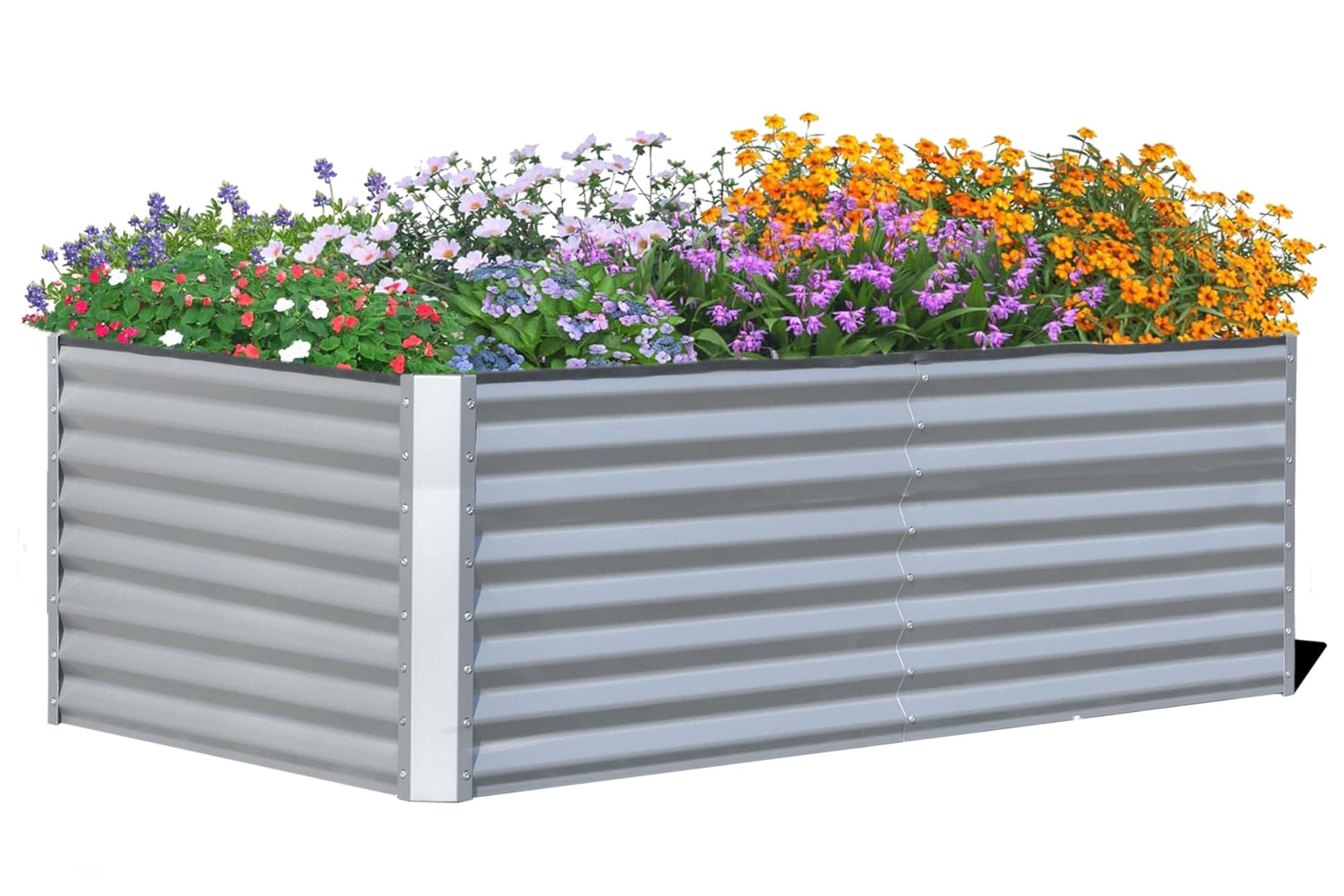 Boyel Living BL-CPL-97915 6x3x2 ft. Steel Galvanized Raised Garden Bed Outdoor Planter Garden Boxes Large Metal Planter Box in Silver