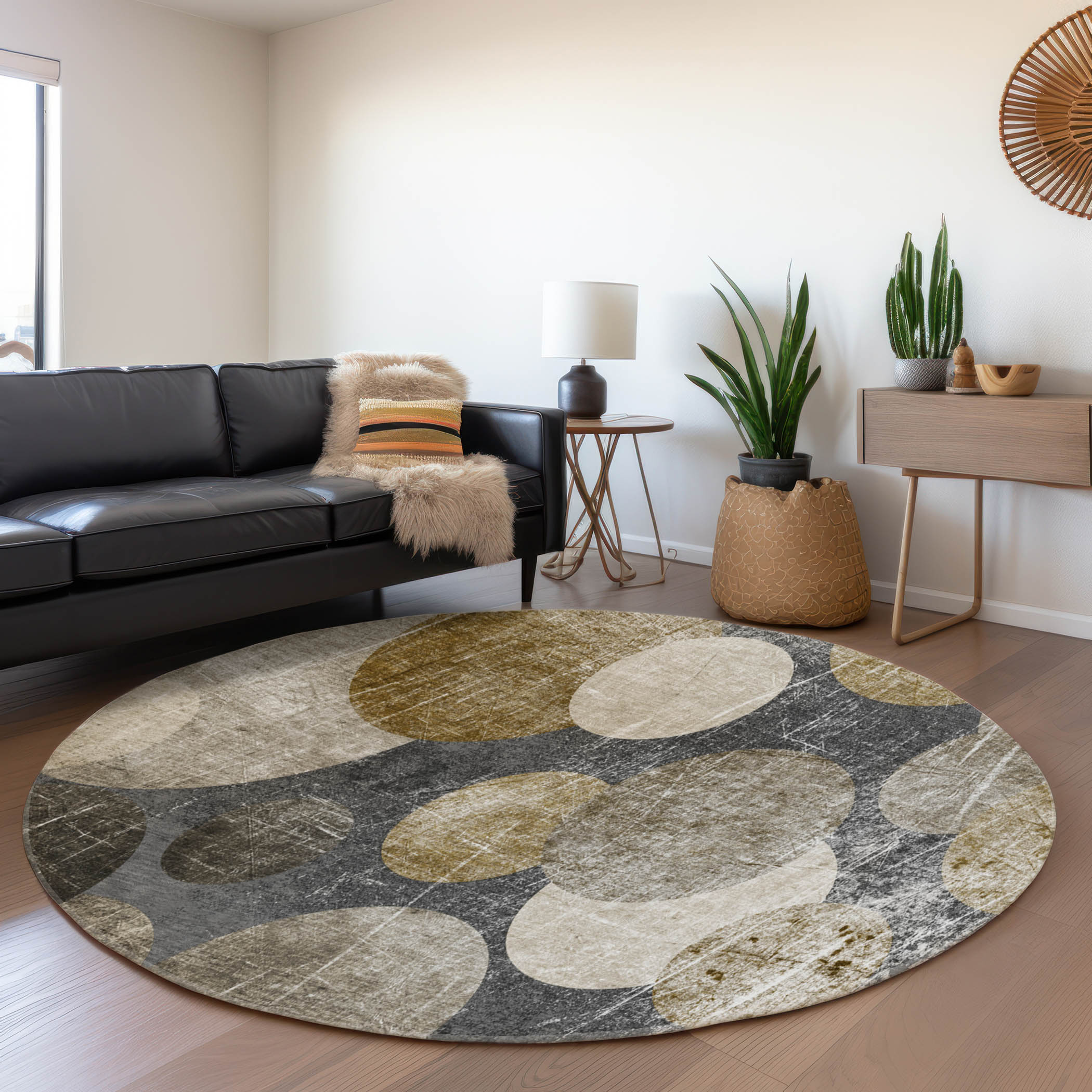 Addison Rugs AMF557GE8RO Mayfield AMF557GE 8 x 8 (ft) Loomed Polyester Green Round Indoor Geometric Machine washable Area rug