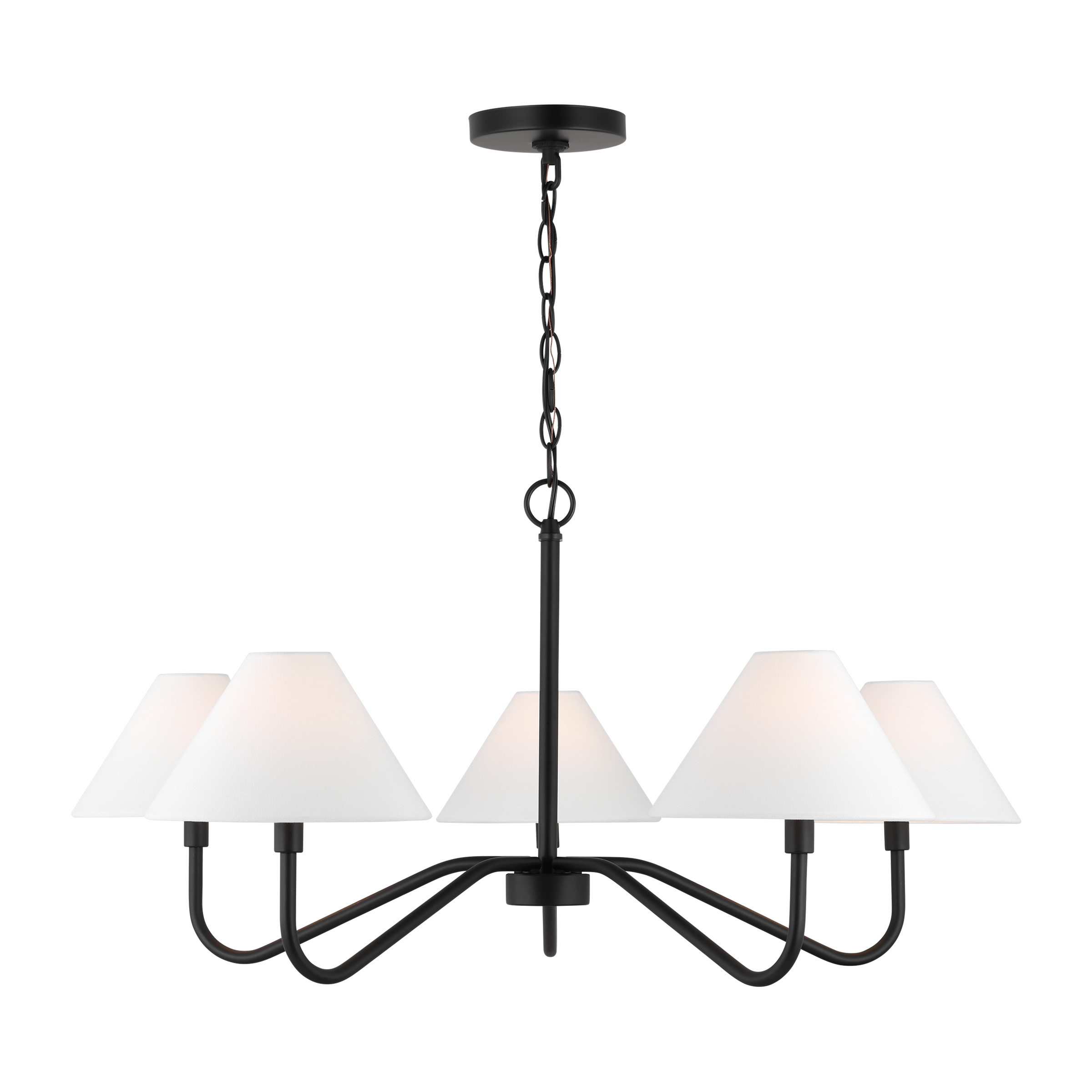 Scott Living DJC1205MBK Eldon 5 -Light Black Transitional For Use in Dining Rooms, Foyers, Living Rooms Chandelier