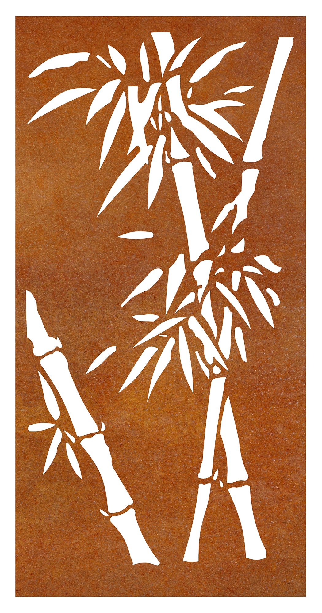 OUTDECO Bamboo Oxy-Shield Weathered 6-ft H x 3-ft W Oxy-Shield Weathered Steel No Dig Fence Panel