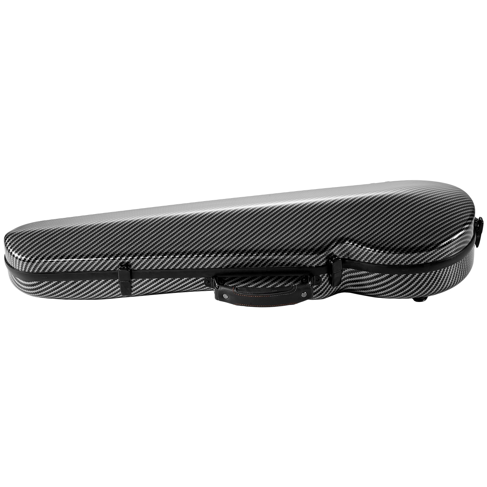 VEVOR 4/4 Full Size Violin Case Built-in Hygrometer Lightweight Portable Travel Carrying Bag with Plush Lining Dual Shoulder Straps Anti-Scratch Professional Triangular Shape for Violin Black