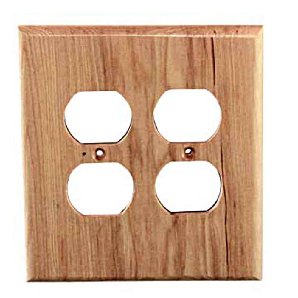 Sierra Lifestyles 682415 2 -Gang Specialty Size Hickory Wood Indoor Duplex Wall Plate