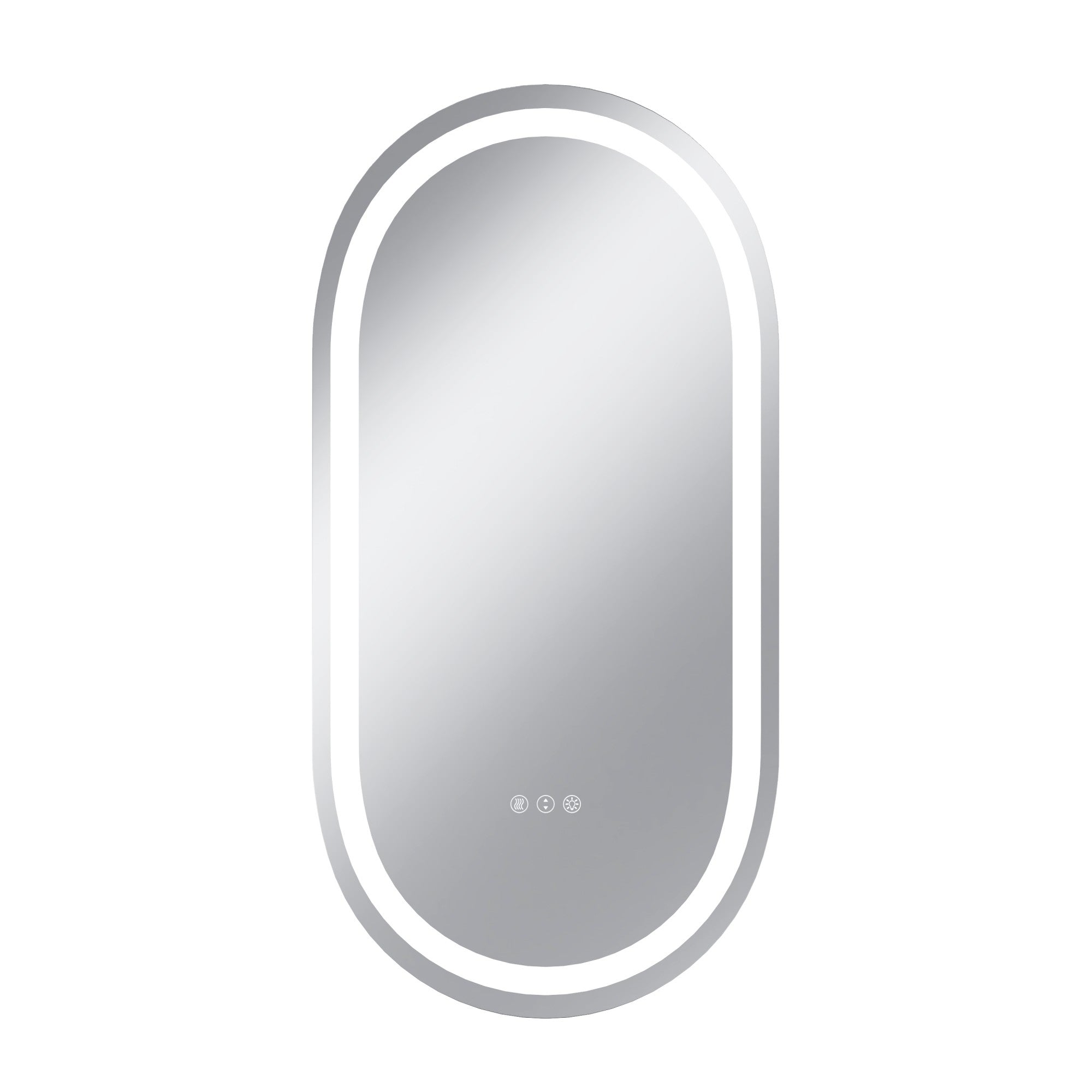 Boyel Living BLL060J-10050 Round Frontlit Glass Bathroom Vanity Mirror Dimmable LED Fog-Free HorizontalVertical Use 20-in x 40-in