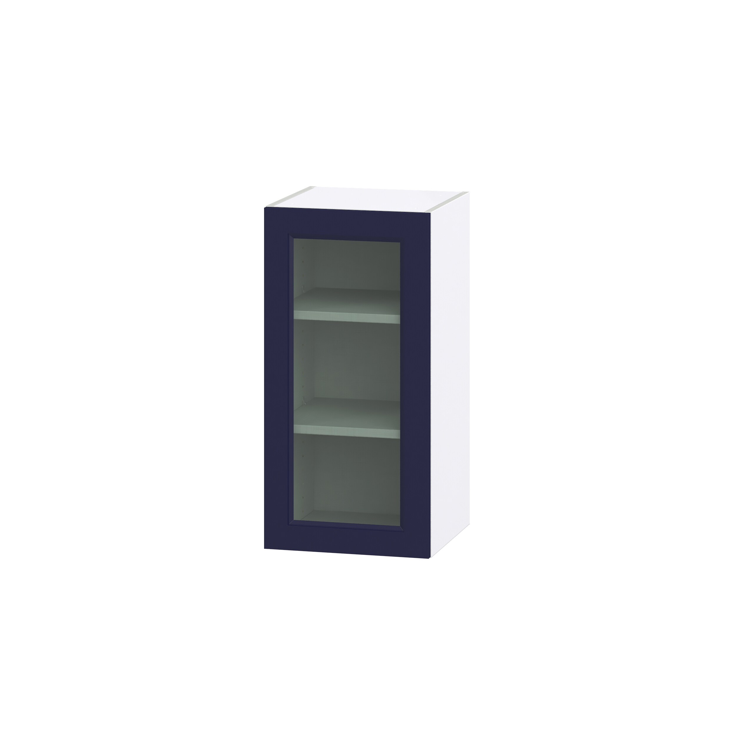 Hugo&Borg DSWG1530(L/R)-LO Lorette 15-in W x 30-in H x 14-in D Navy Blue Wall Fully assembled Cabinet (Glass Panel Glass)