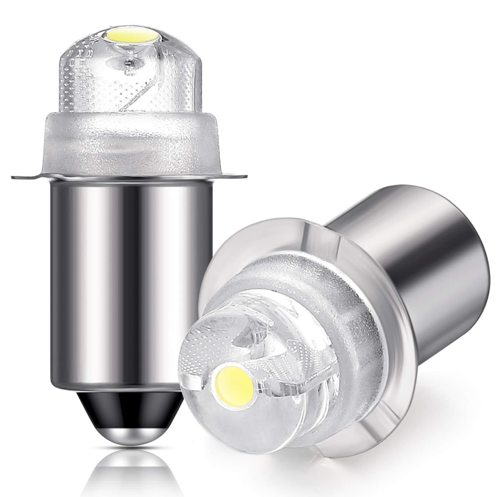 Linder Group Inc LED replacement flashlight bulbs 30 lumen 3 volt bright white torch lamp inserts long lifespan universal fit for AA C or D cell flashlights 2 pcs