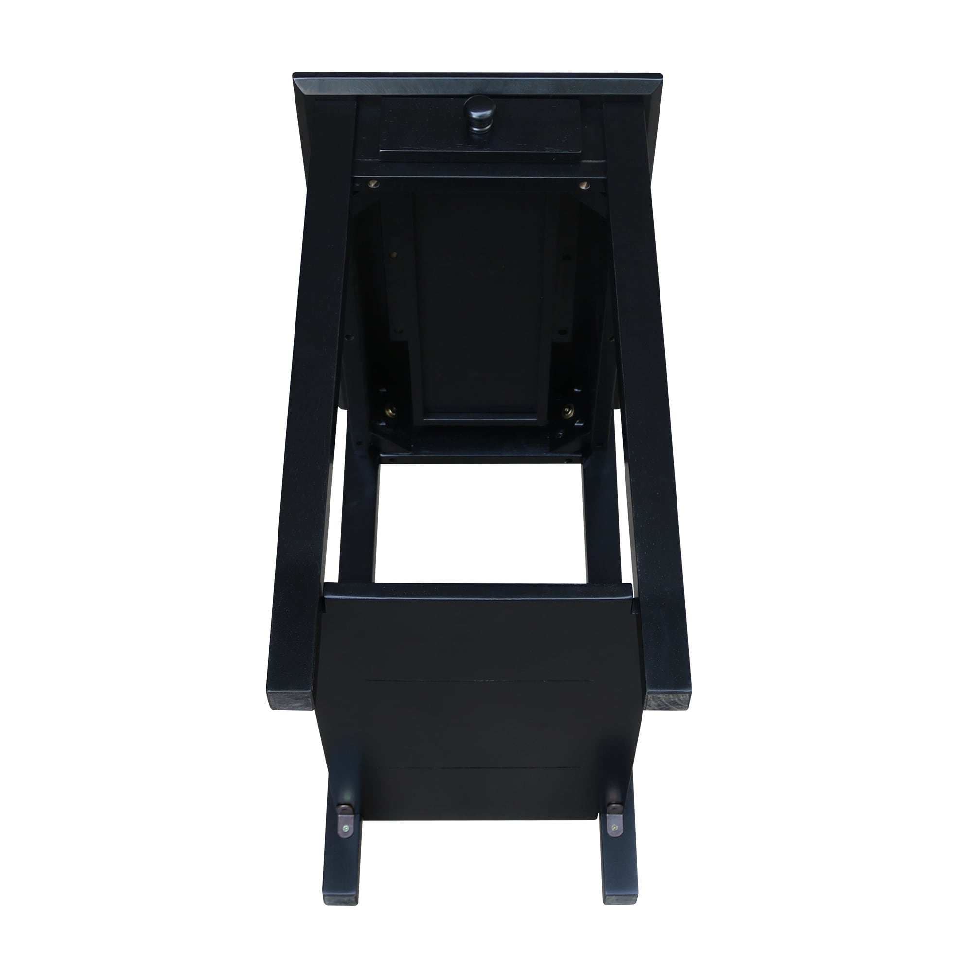 Elegant Black Solid Wood Narrow End Table with Storage