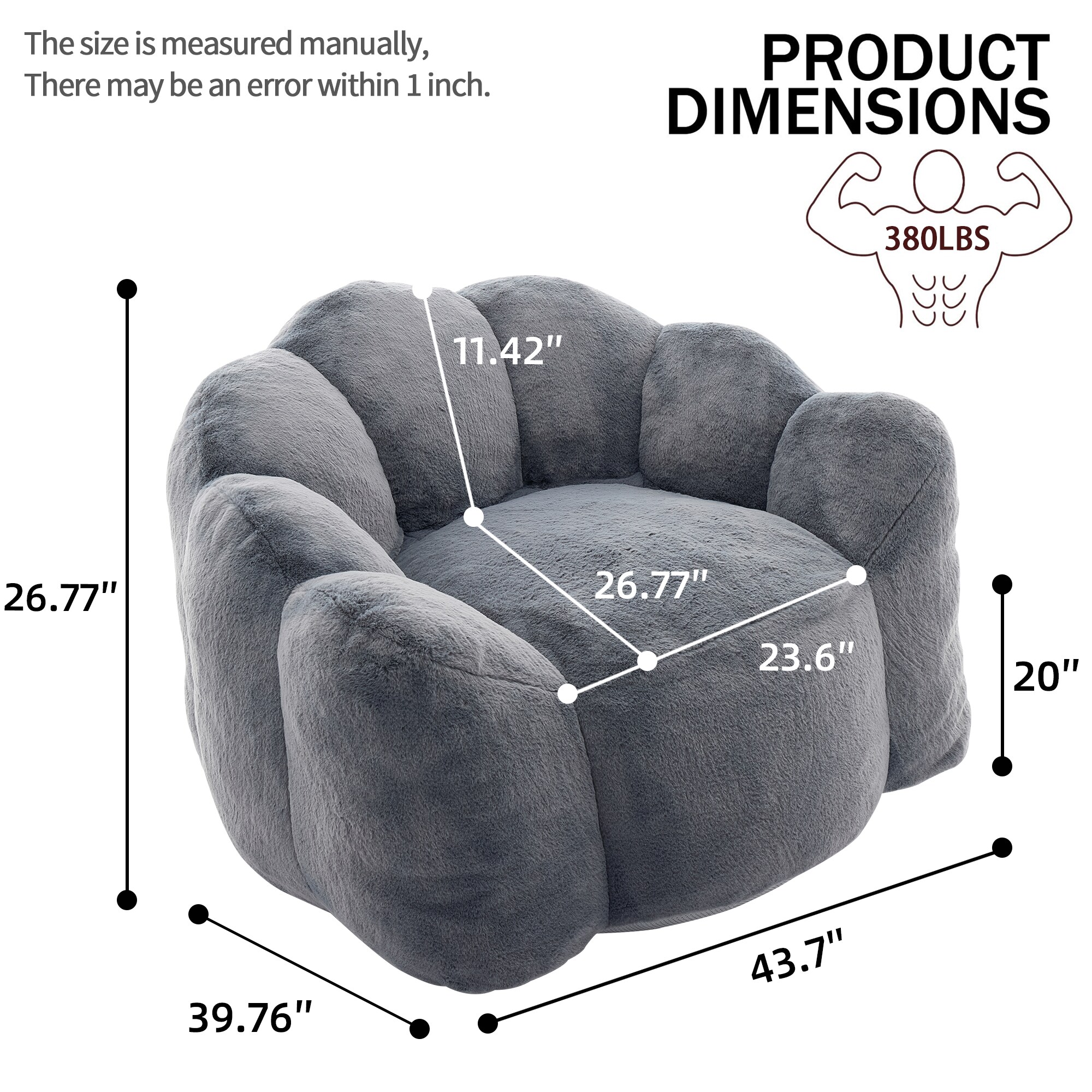 Hrinhom HC-D2039-GRAY Bean-Bag-Chairs - View #10