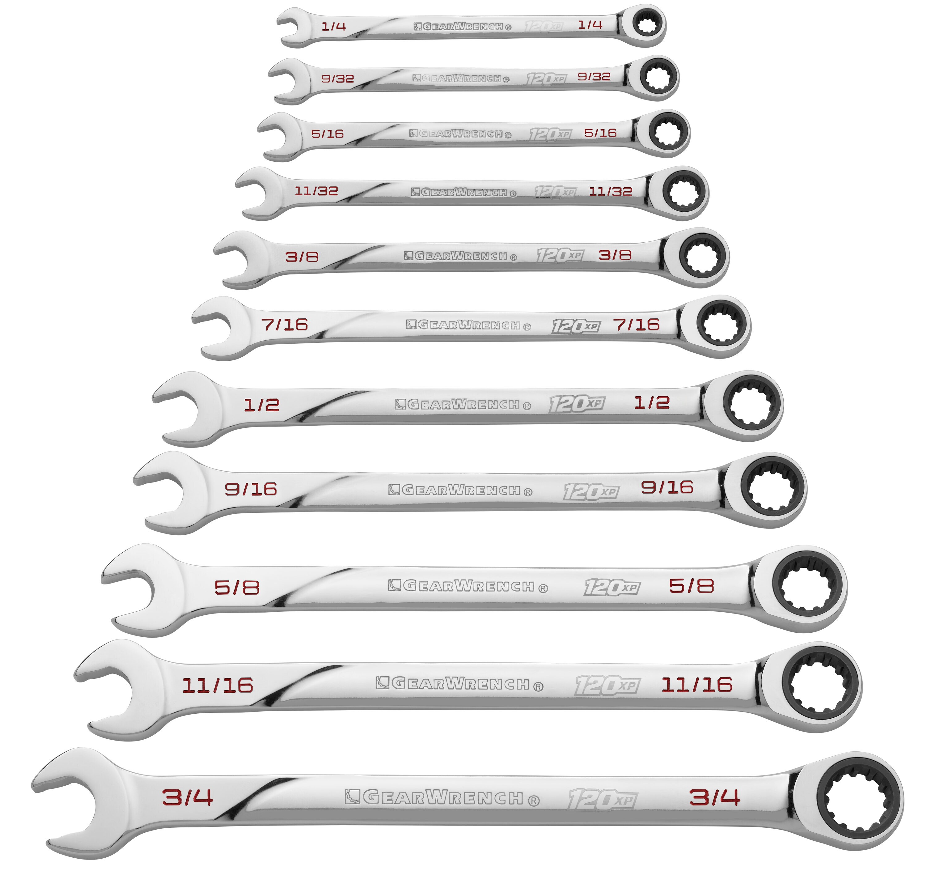 GEARWRENCH 86450 11 -Piece 1/4-in Standard (SAE) Ratchet Wrench