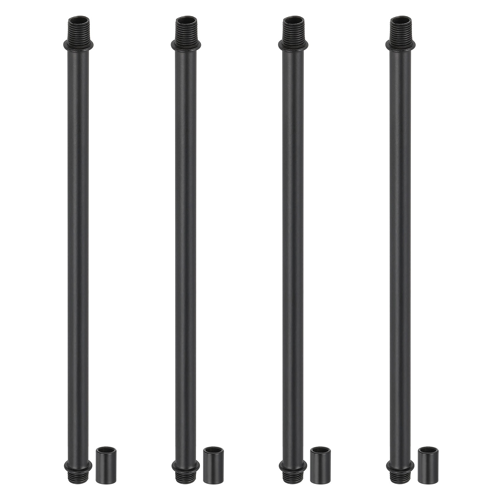 PATIKIL - Straight Pipe Lamp Stems Rod Kit 4Set M10 Carbon Steel 250mm(9.84inch) Long Double End ...