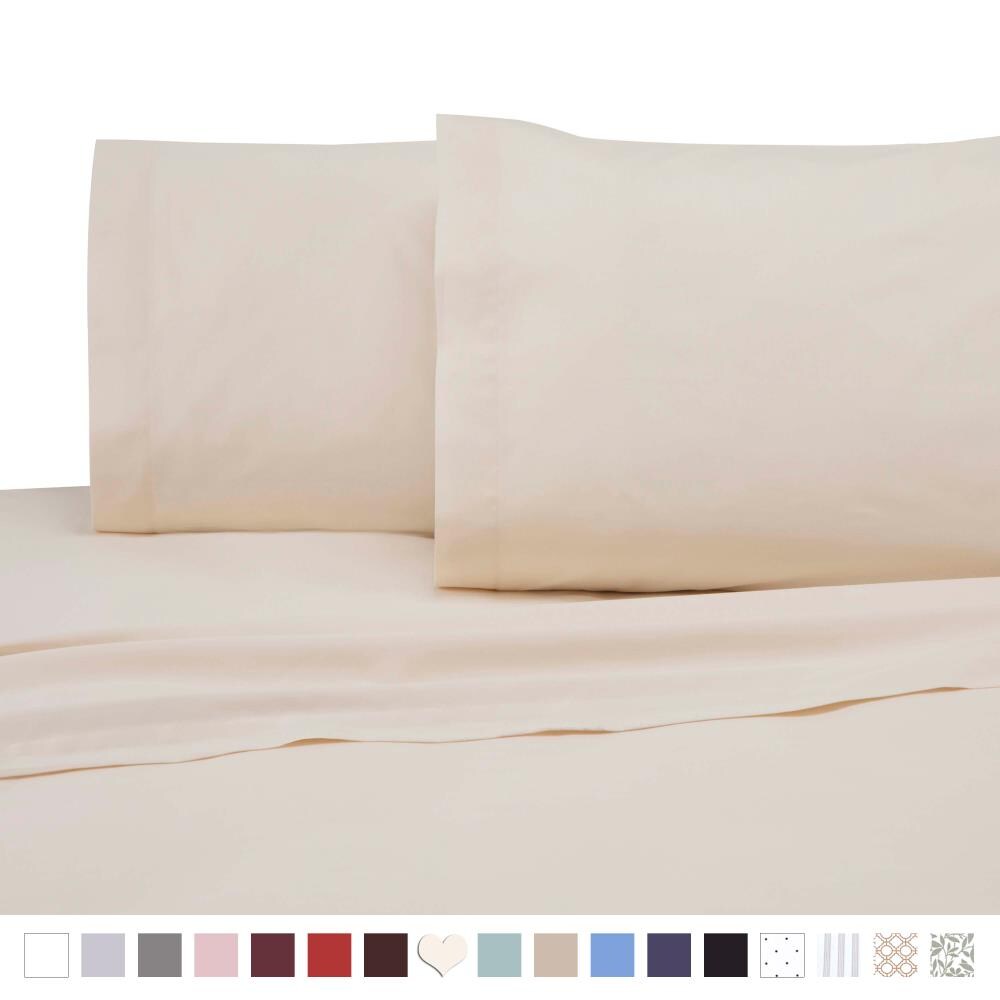 WestPoint Home Martex 400 Thread Count Queen 400-Thread Count Cotton Ivory Bed  Sheet in the Bed Sheets department at